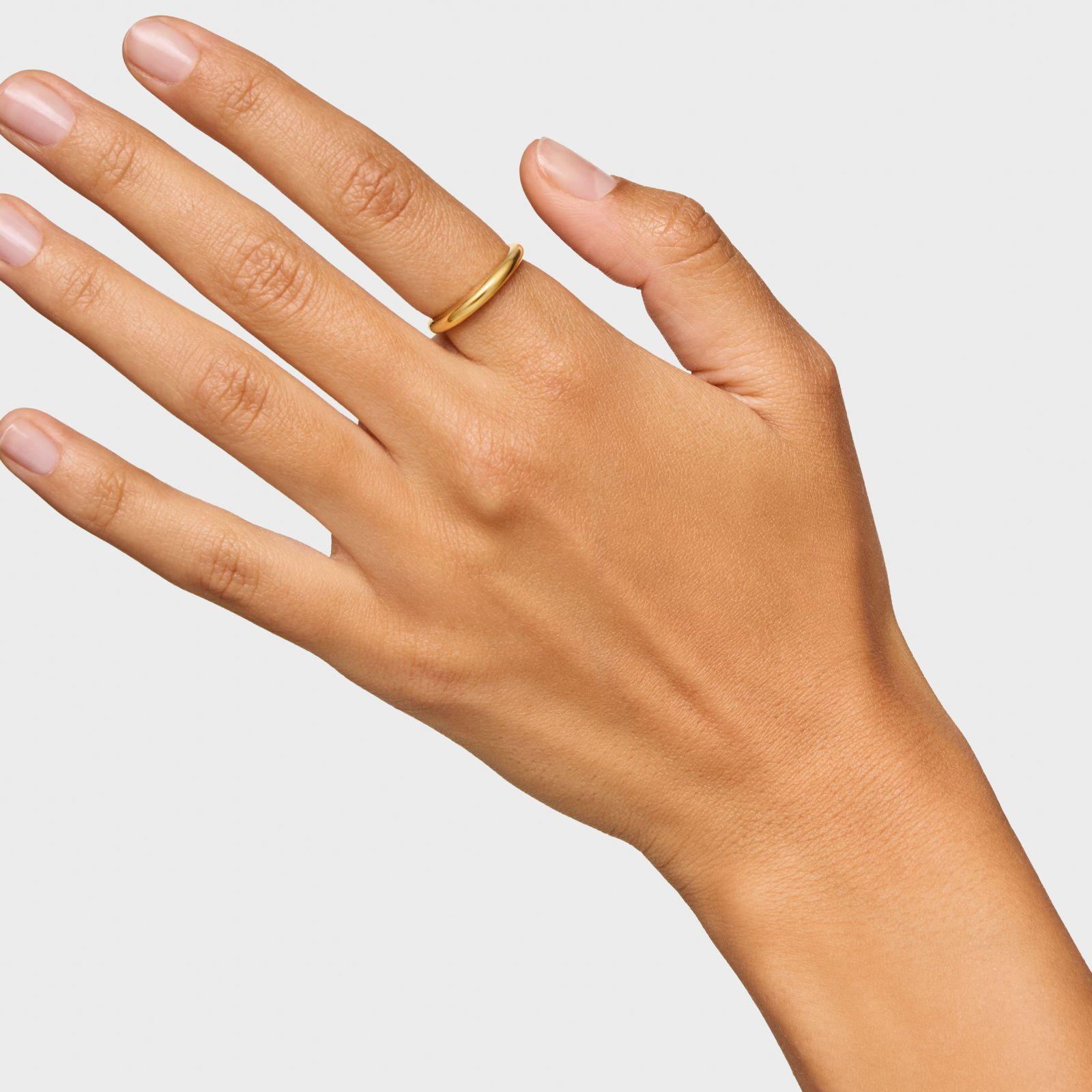 Anillo de plata liso con baño de oro 18 kt sobre plata TOUS Motivos-3