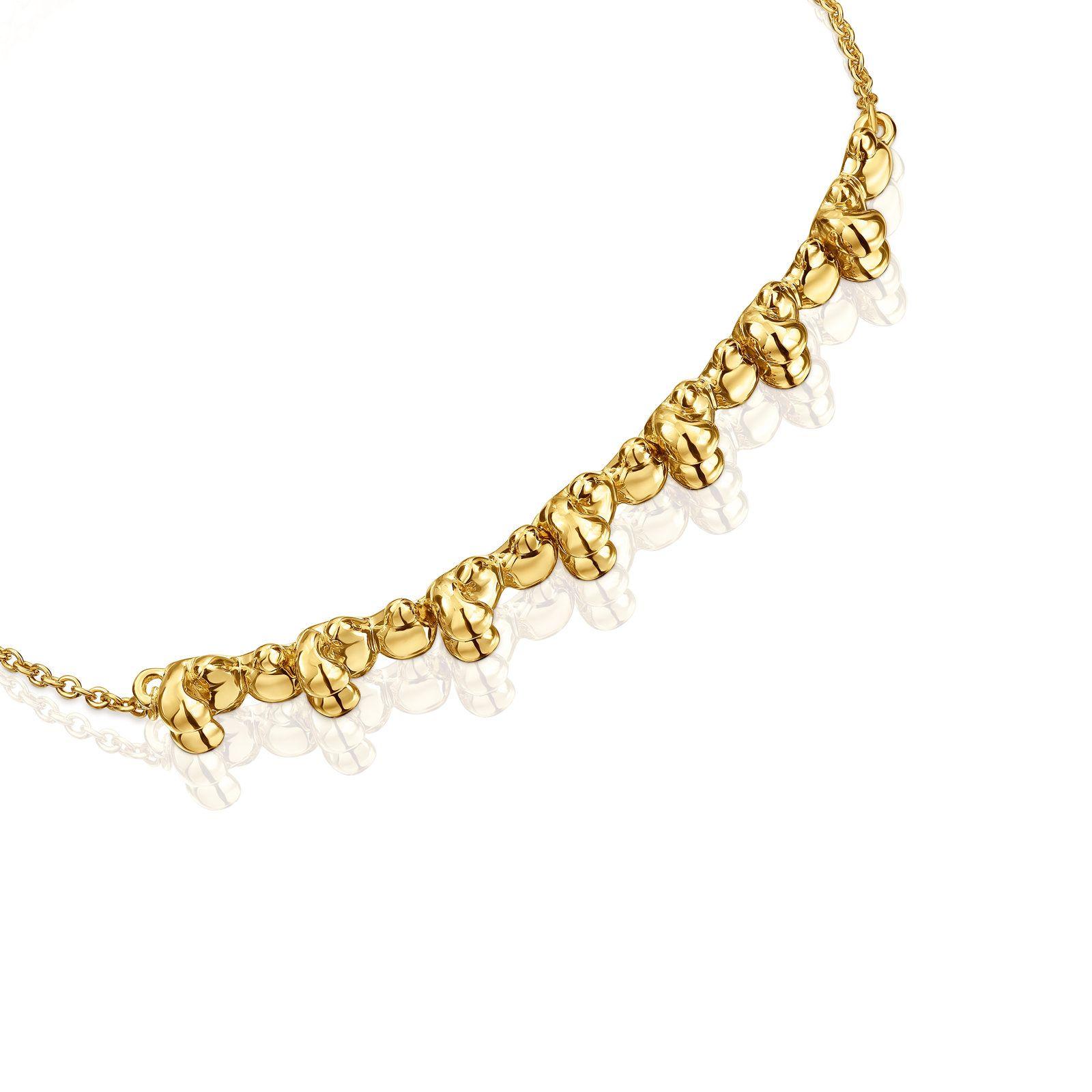 Pulsera cadena con baño de oro 18 kt sobre plata y detalle Bold Bear-2