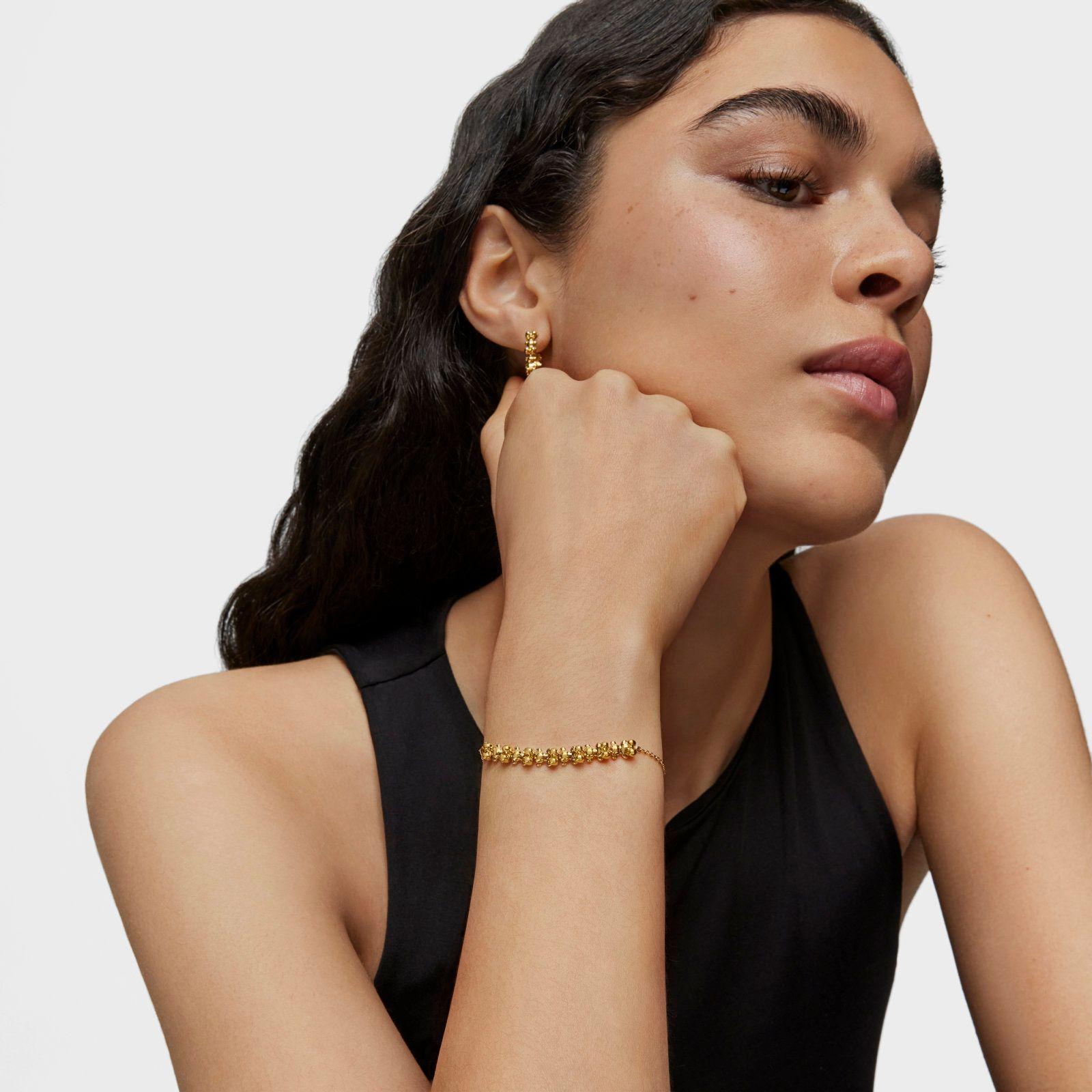 Pulsera cadena con baño de oro 18 kt sobre plata y detalle Bold Bear-3