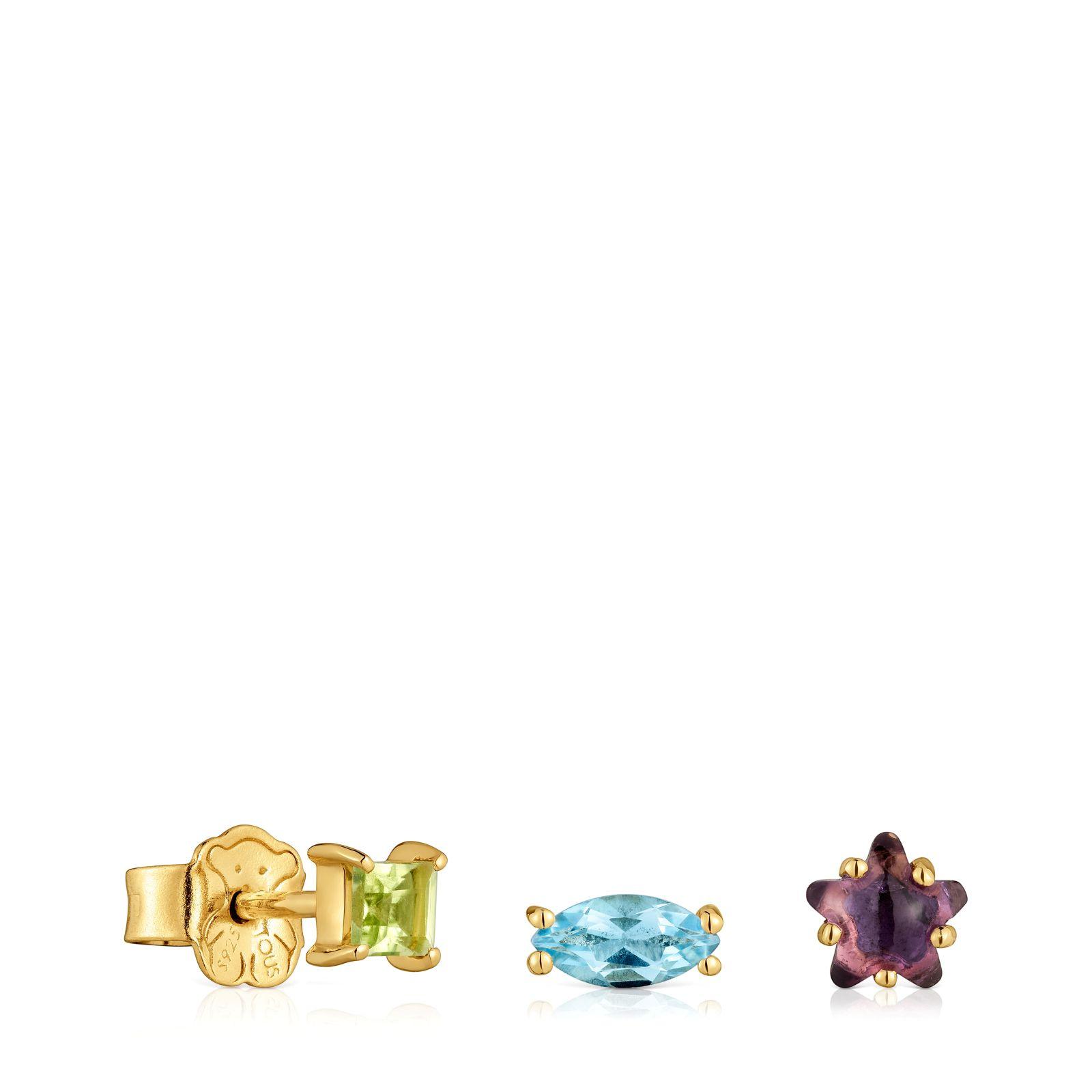 Pack aros con baño de oro 18 kt sobre plata Sugar Party-0