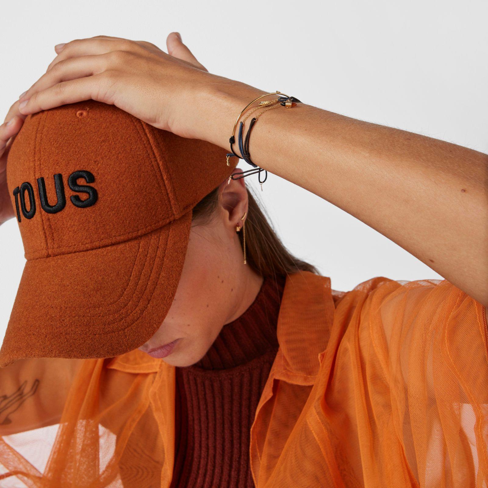 Pulsera de nylon y oro con cornalina y ónix Lure-3