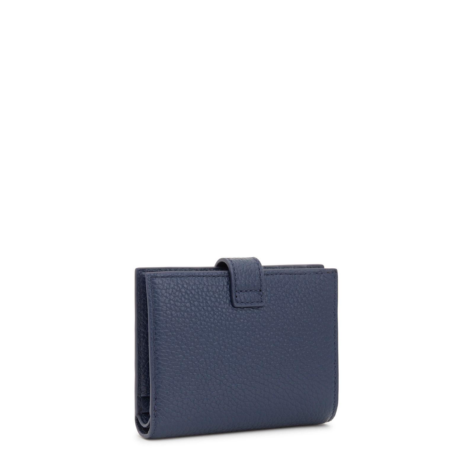 Cartera Flap de piel azul marino TOUS Miranda-1
