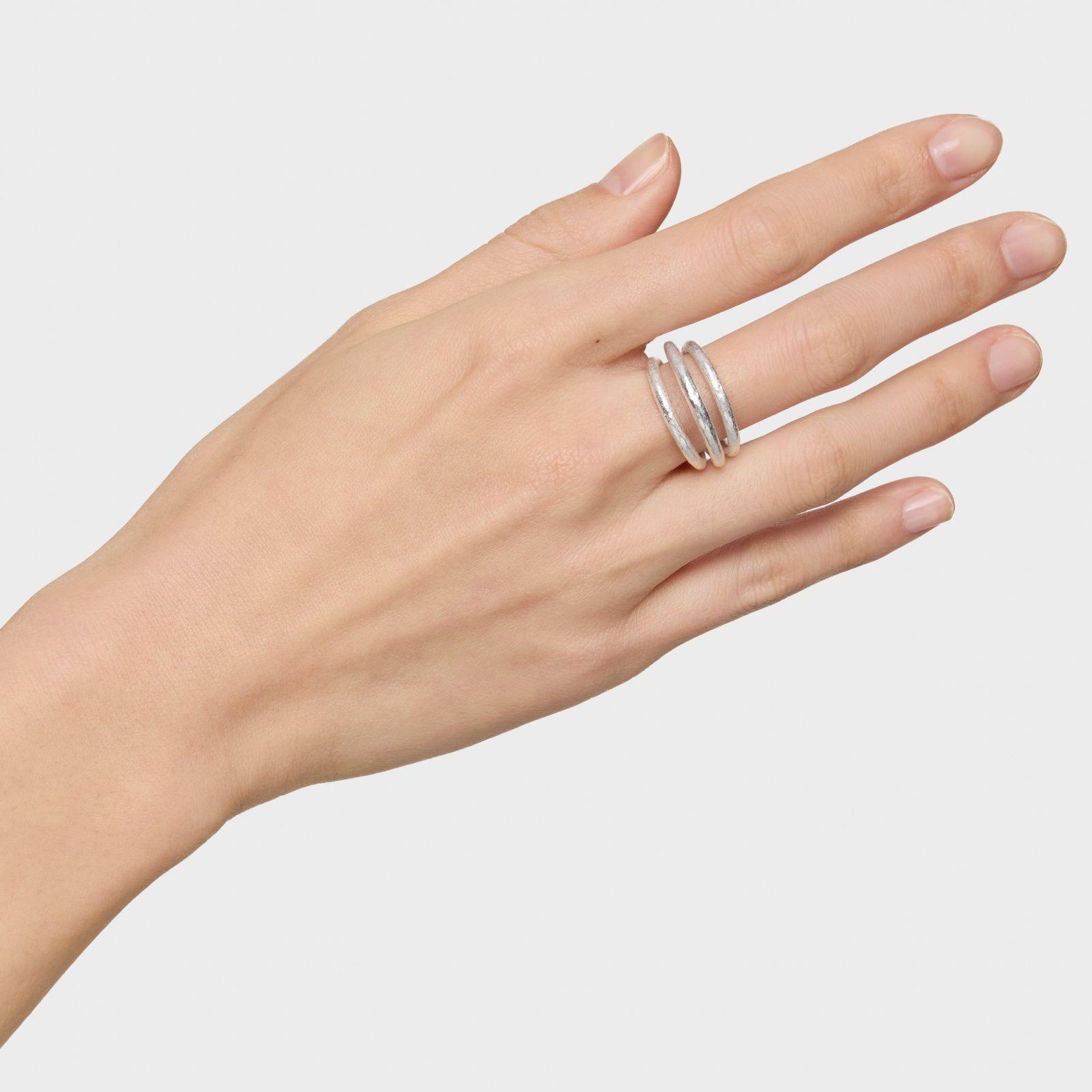 Anillo abierto de plata Duna-5