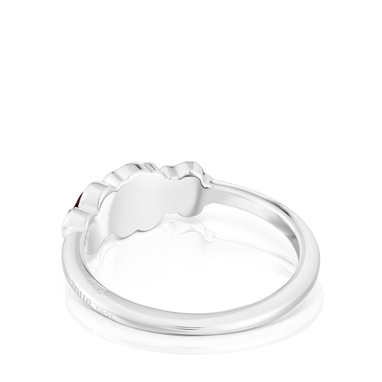 Anillo de plata y gemas motivos Bold Motif-2