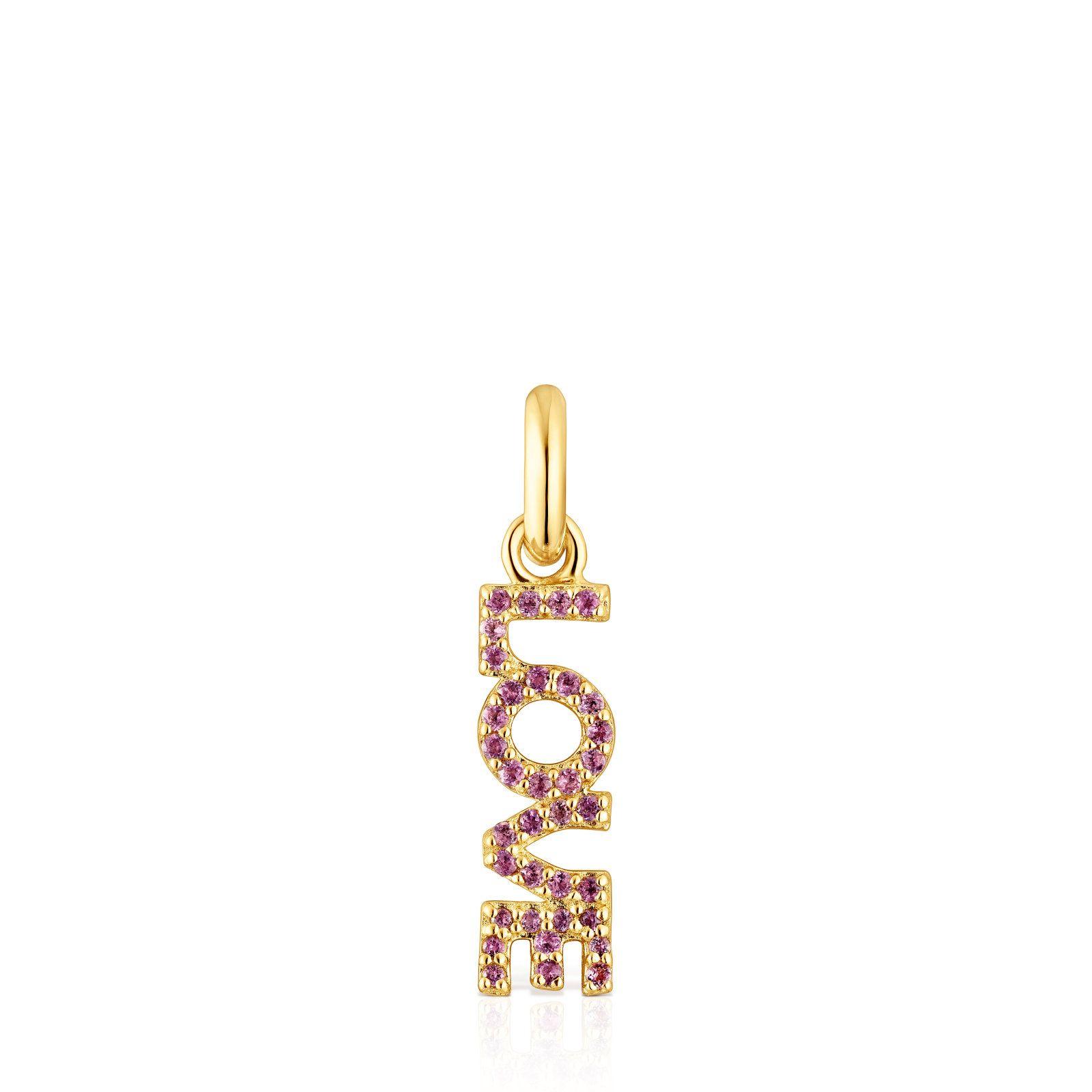 Colgante de plata vermeil crossword love Tous-0