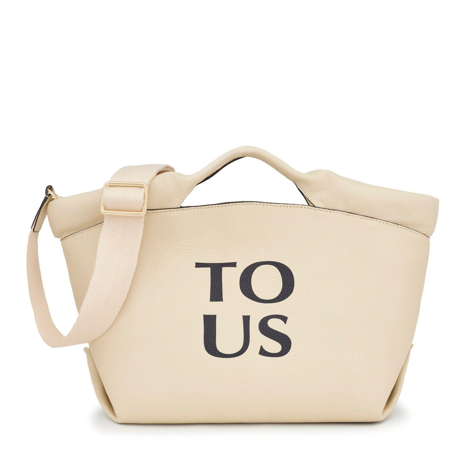 Capazo mediano de piel beige Balloon TOUS-0