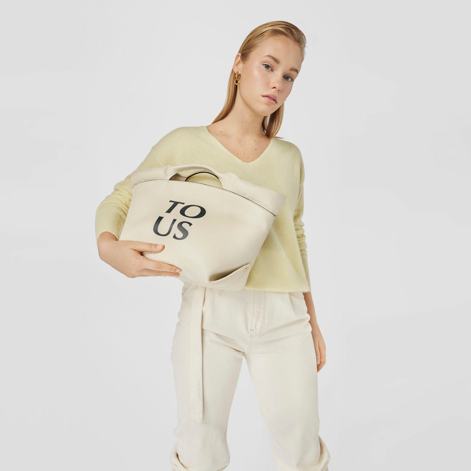Capazo mediano de piel beige Balloon TOUS-6