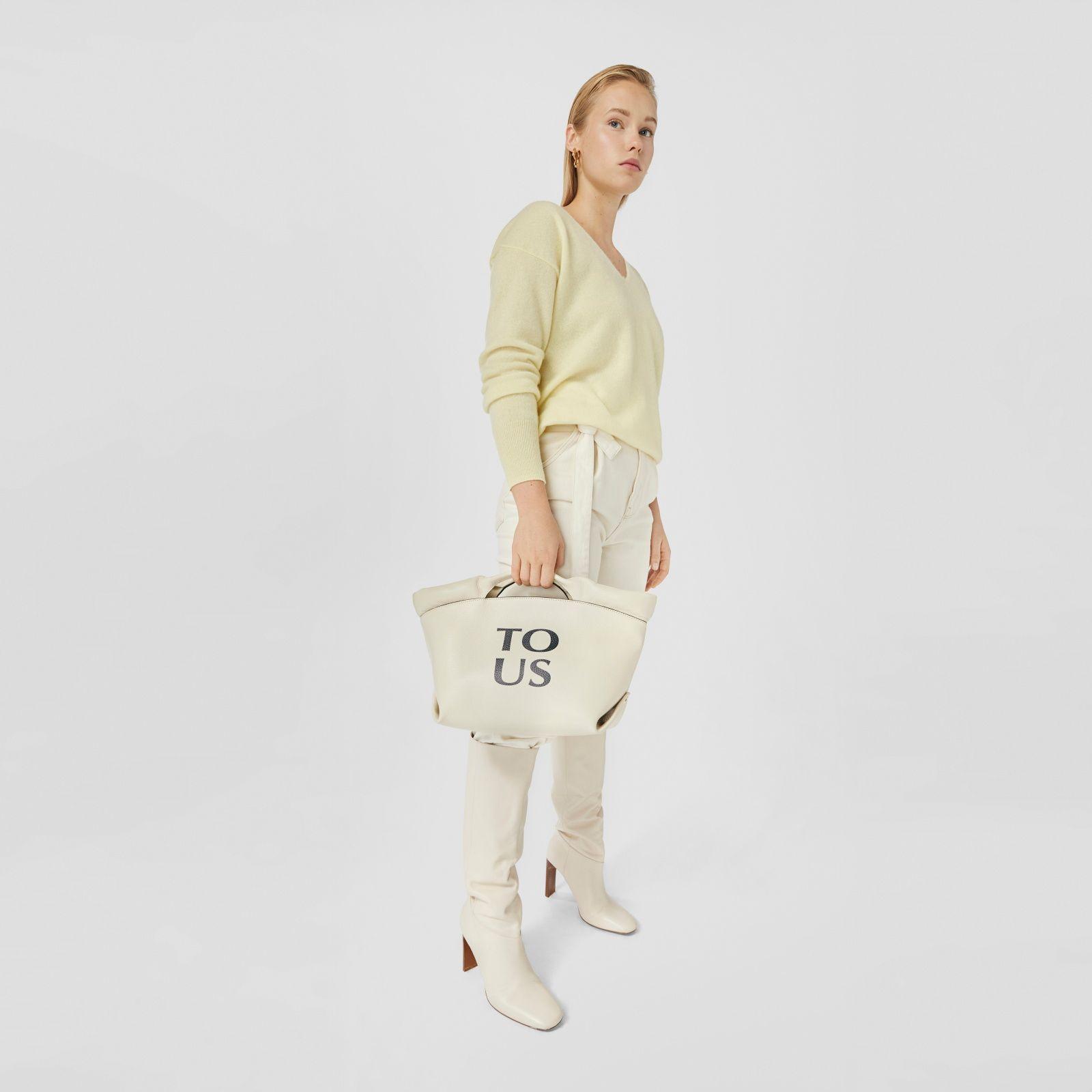 Capazo mediano de piel beige Balloon TOUS-8