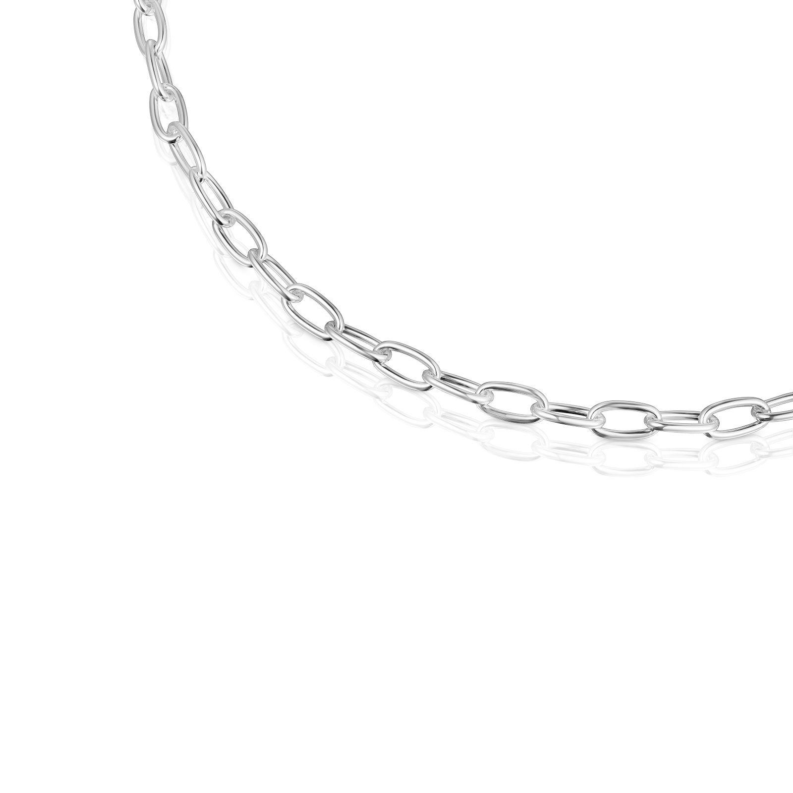 Collar corto XL de plata Hold Oval-2