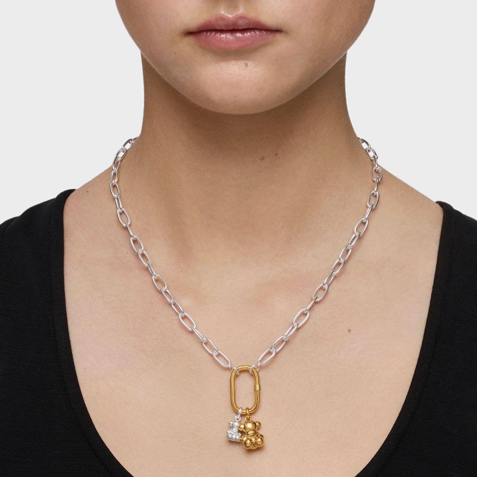 Collar corto XL de plata Hold Oval-5