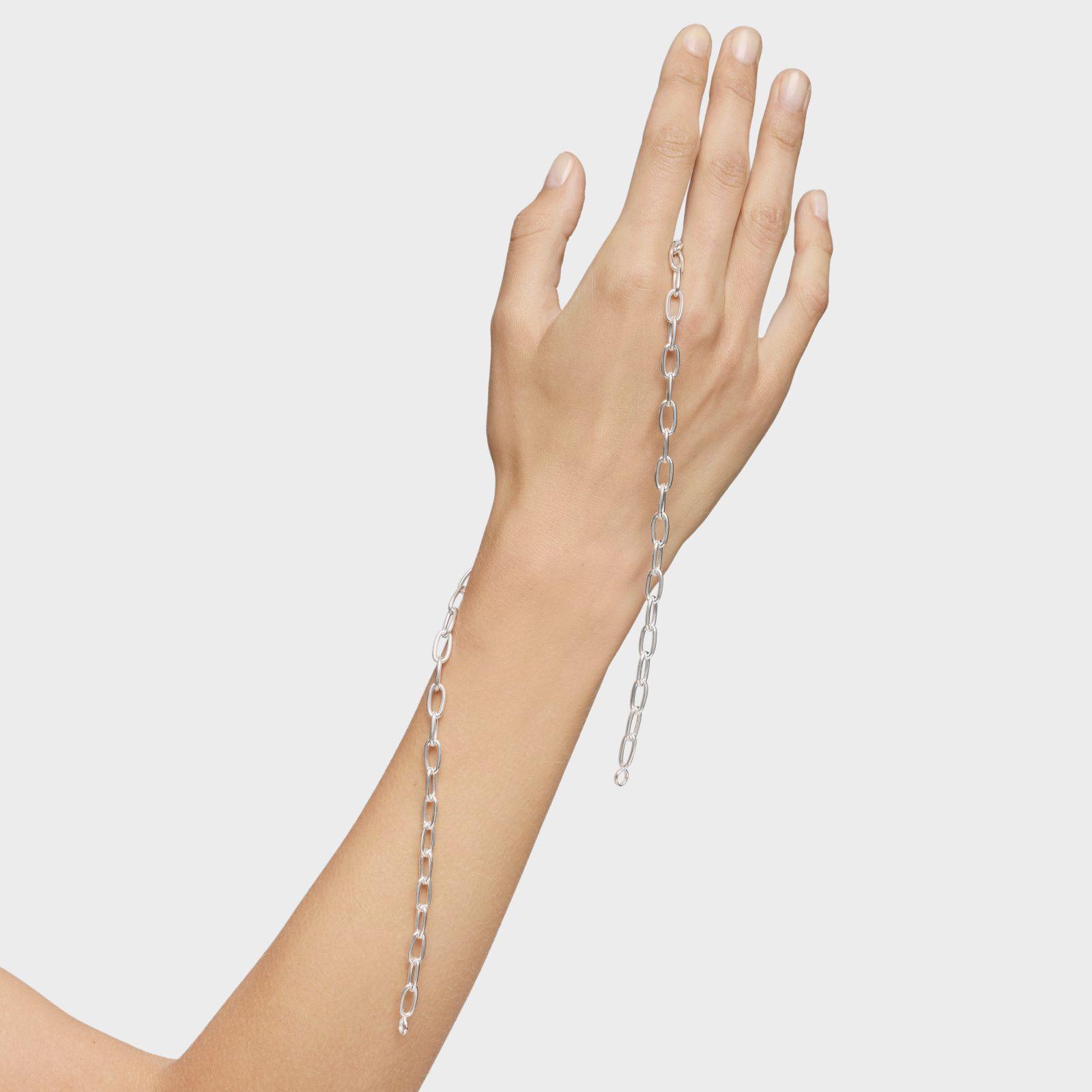 Collar corto XL de plata Hold Oval-7