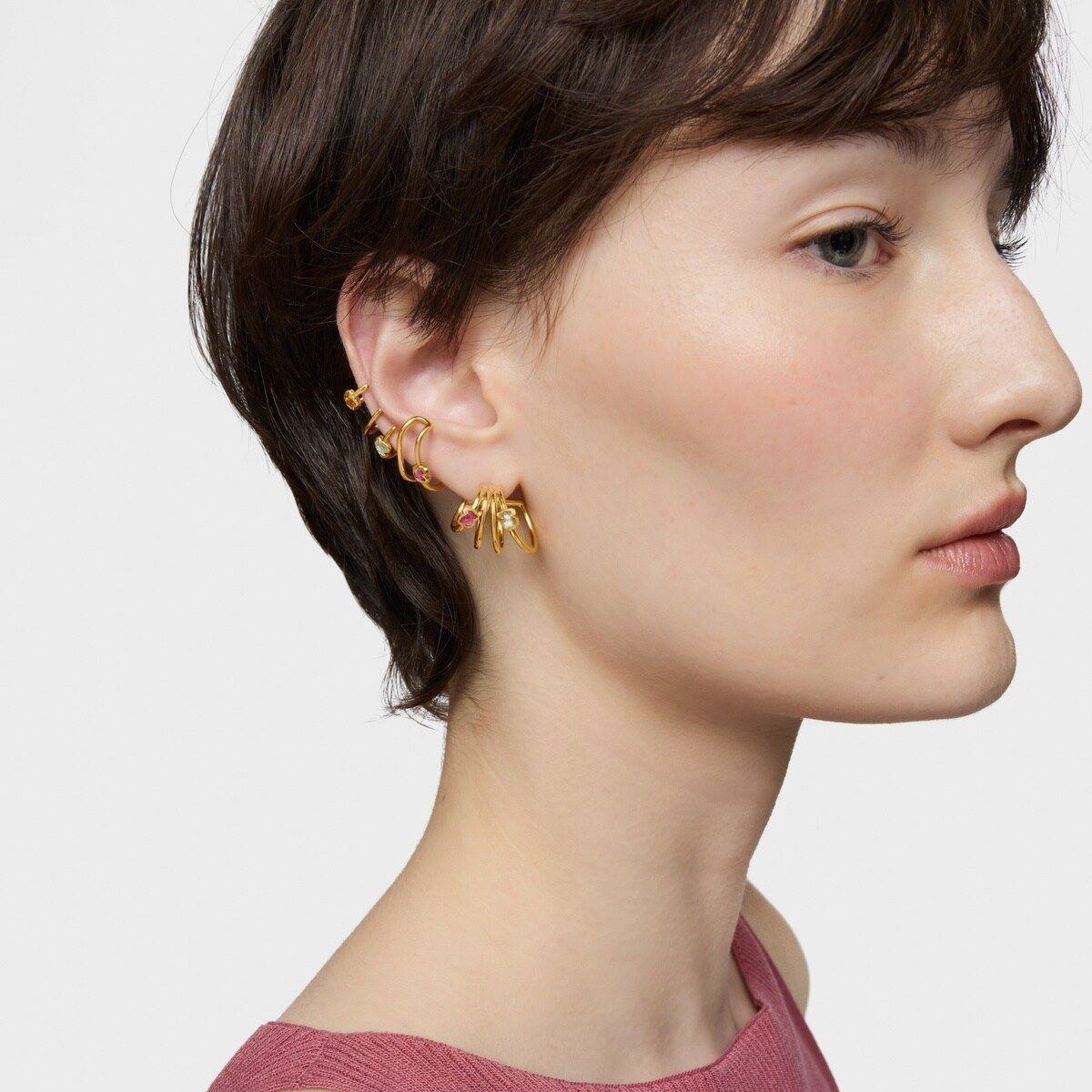 Aros oro 18 kt plata con gemas lab creadas Icon LGG-3