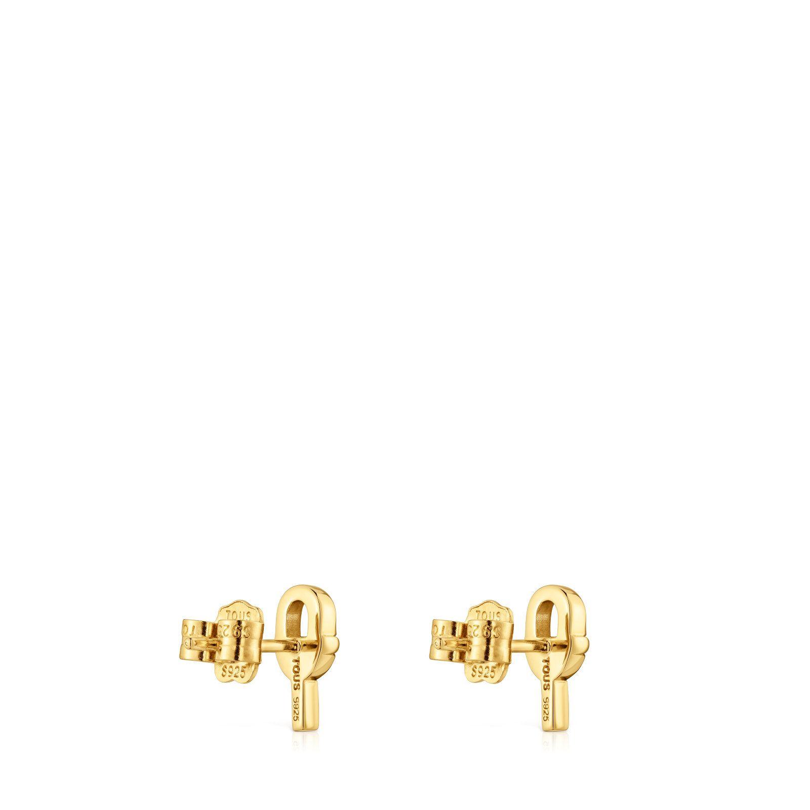 Pendientes pequeños con baño de oro sobre plata Manifesto-2