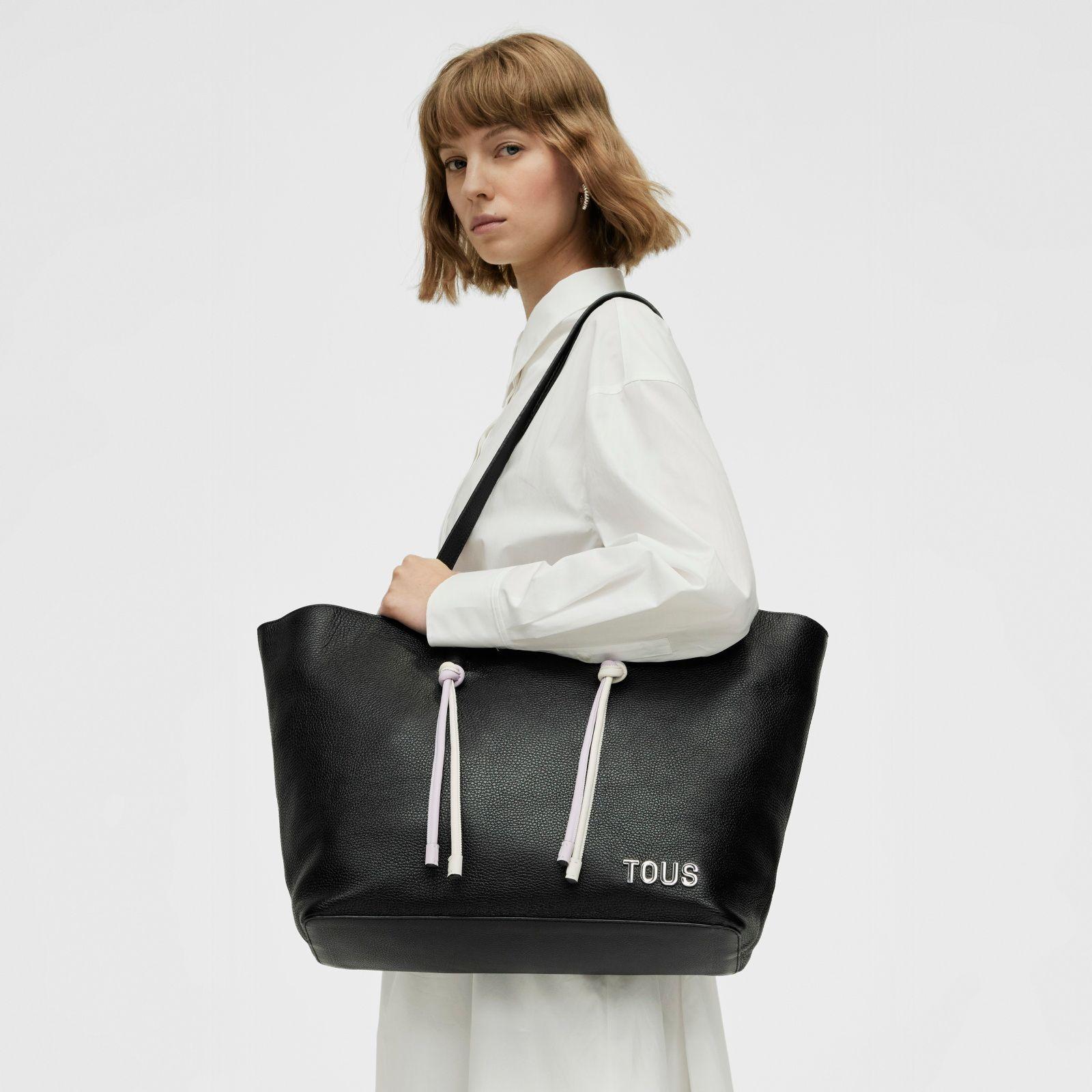 Capazo grande de piel negro TOUS Lynn-5