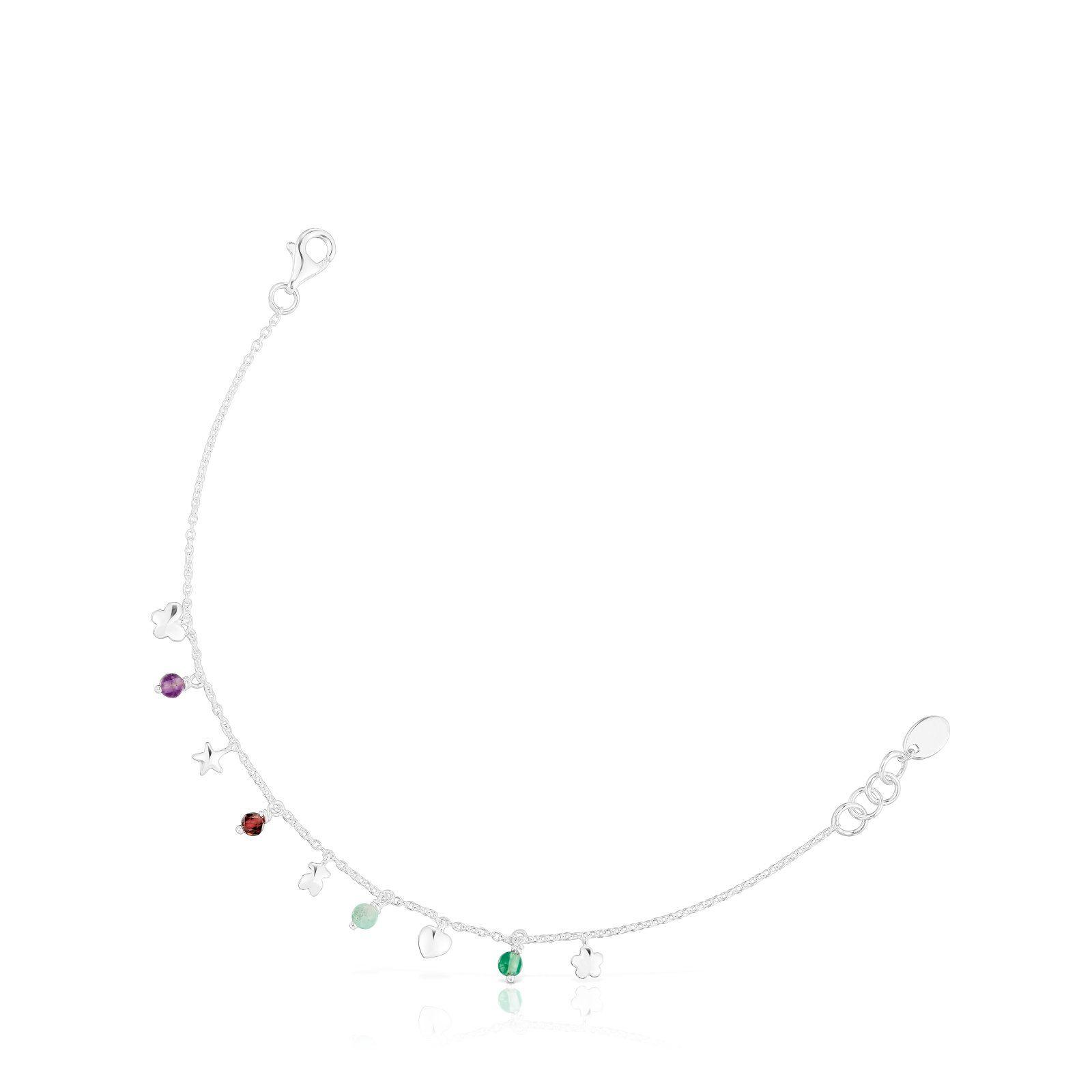 Pulsera de plata y gemas motivos Bold Motif-0