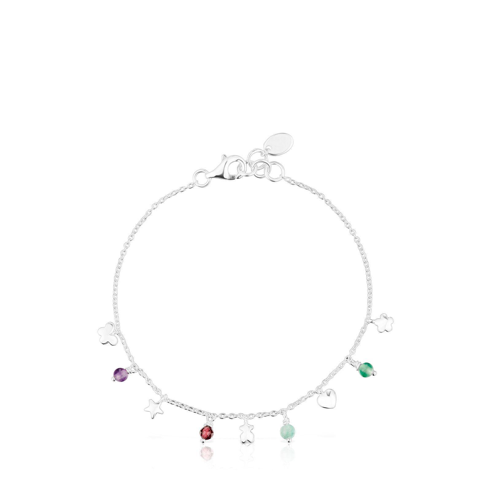 Pulsera de plata y gemas motivos Bold Motif-1