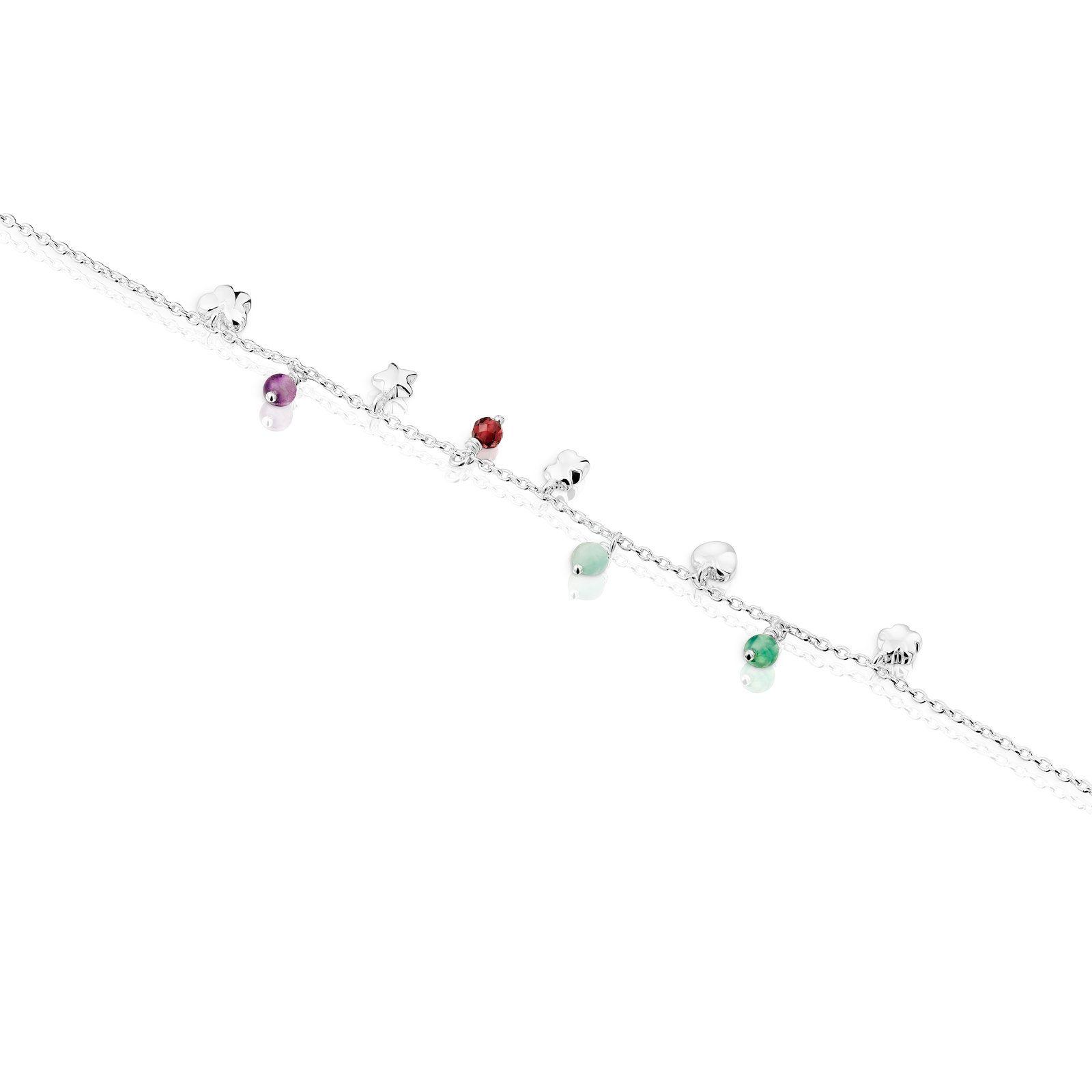 Pulsera de plata y gemas motivos Bold Motif-2