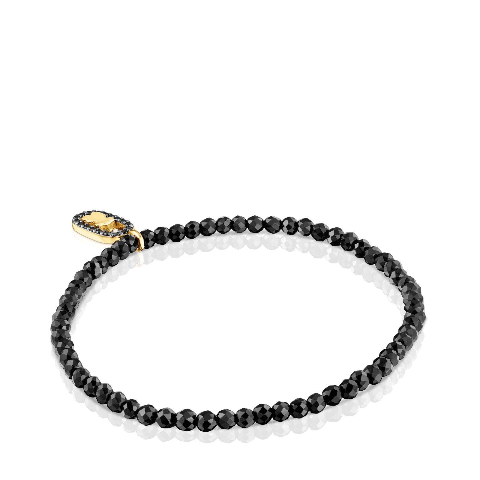 Pulsera elástica con espinelas y baño de oro 18 kt Camille-2