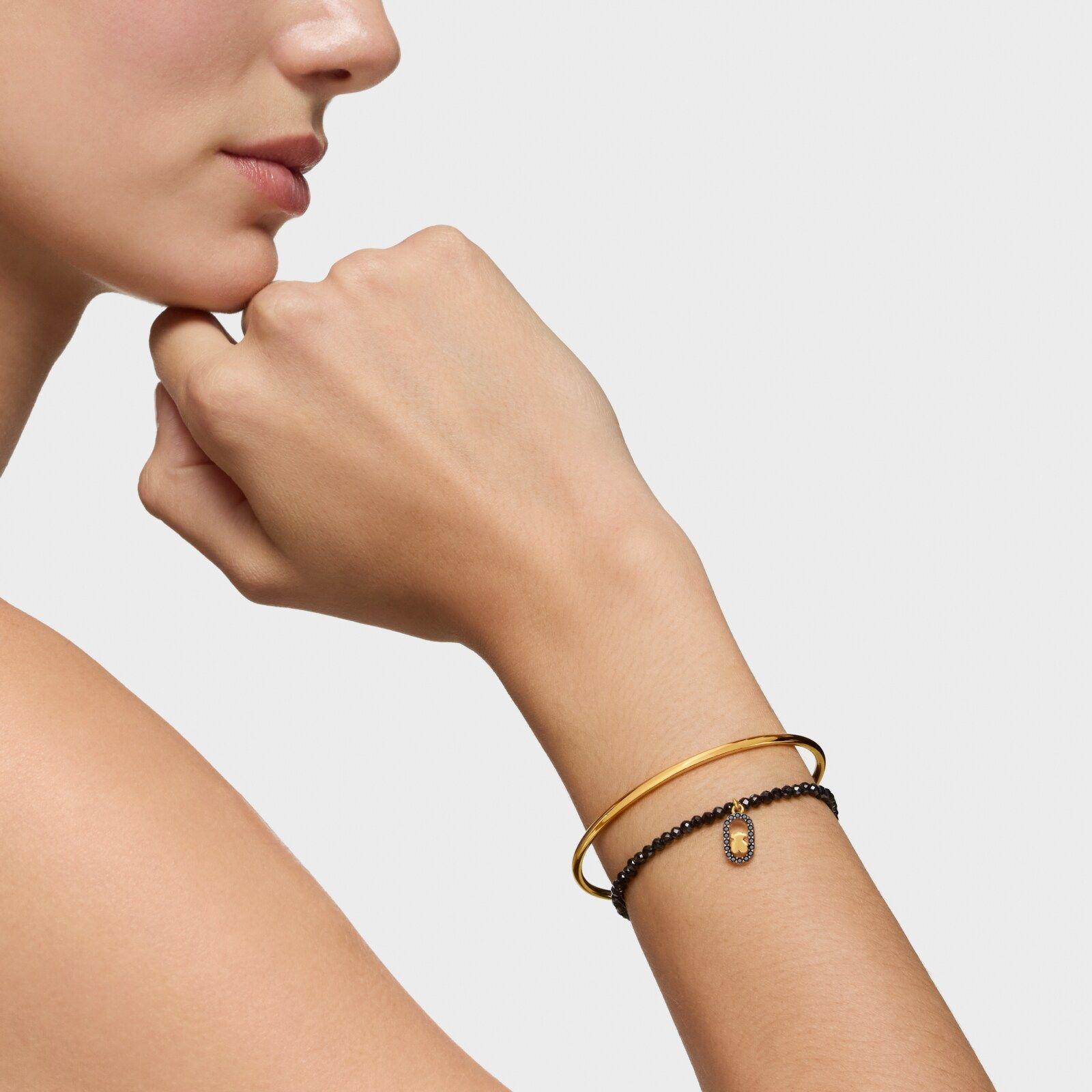 Pulsera elástica con espinelas y baño de oro 18 kt Camille-4