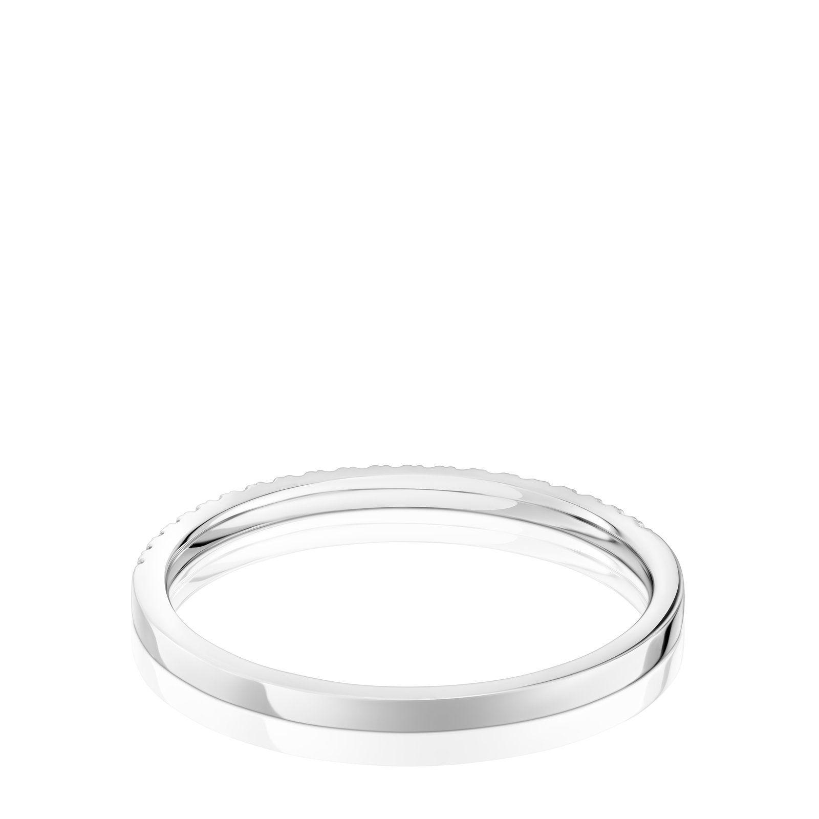 Anillo media alianza de oro blanco con diamantes-2