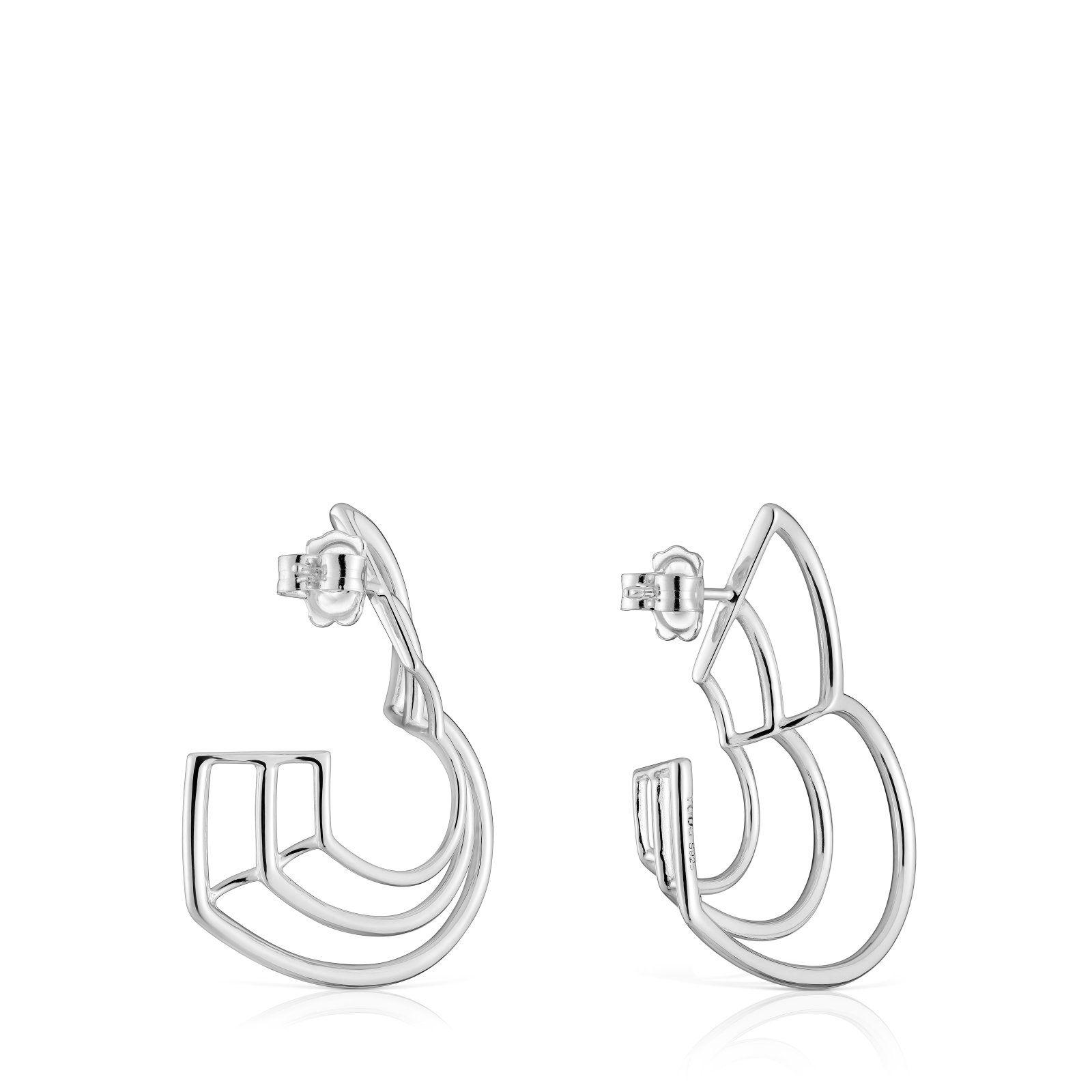 Aros triple corazón de plata Bickie-2