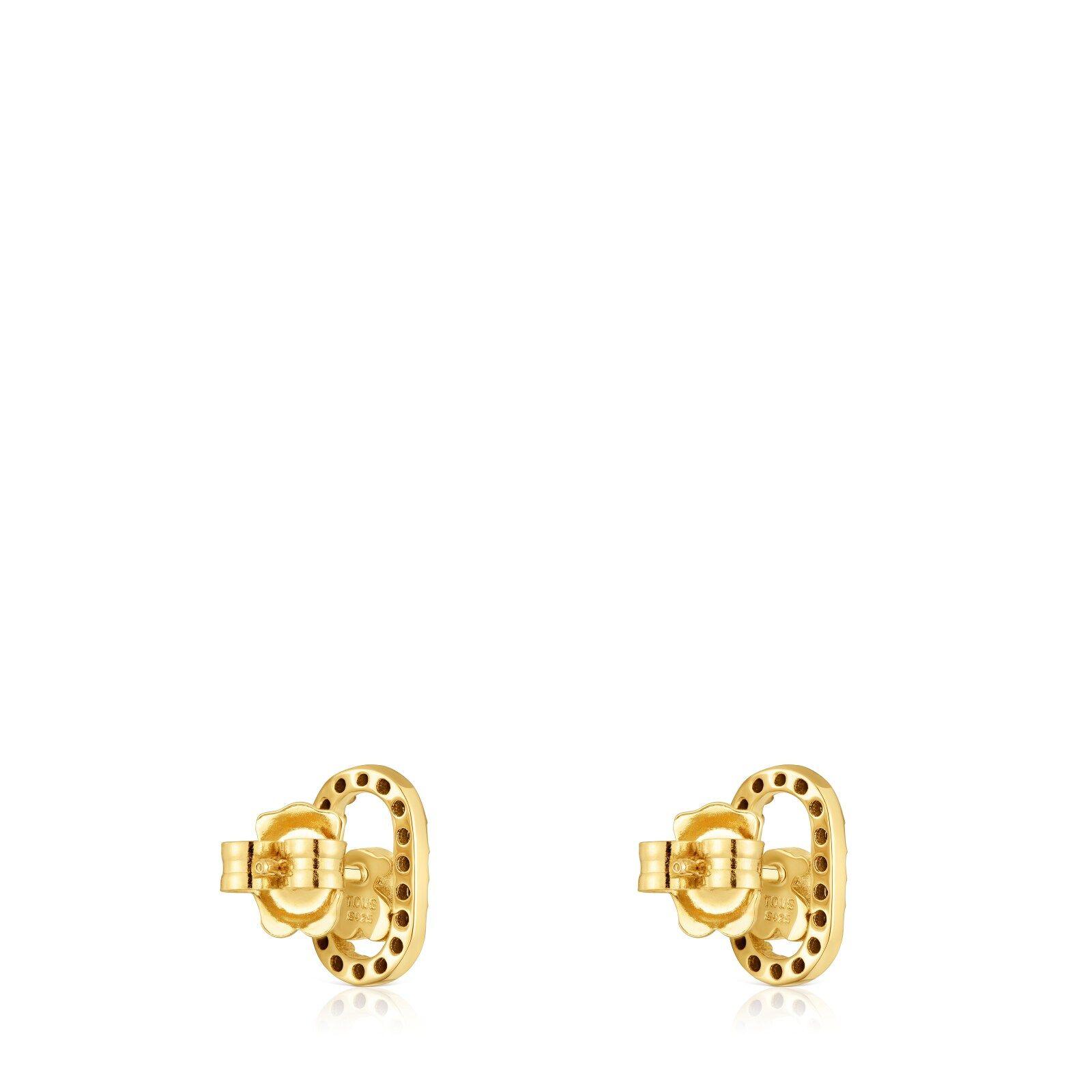 Pendientes baño de oro 18 kt y espinelas Camille-2