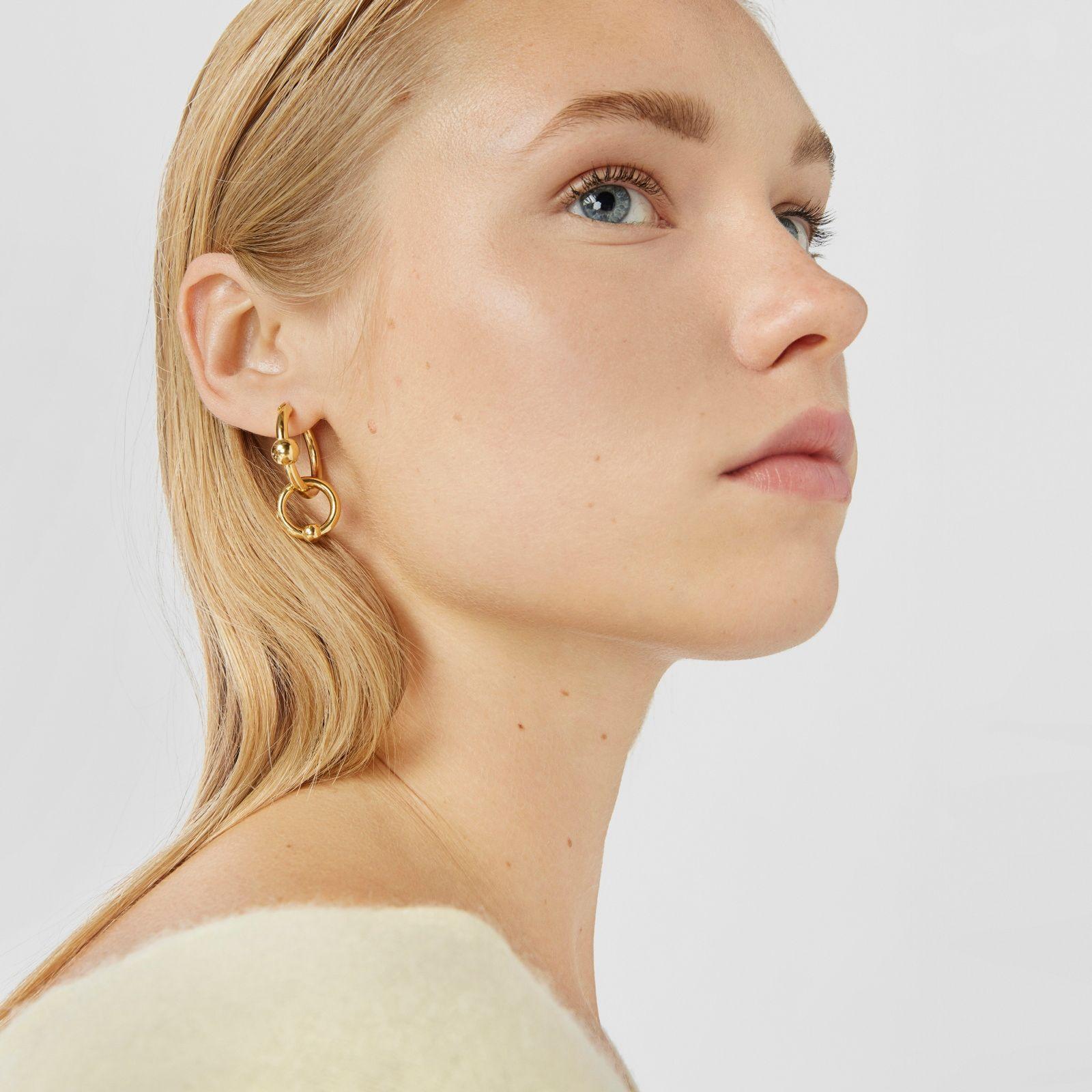 Aros de plata vermeil doble círculo Plump Tous-3