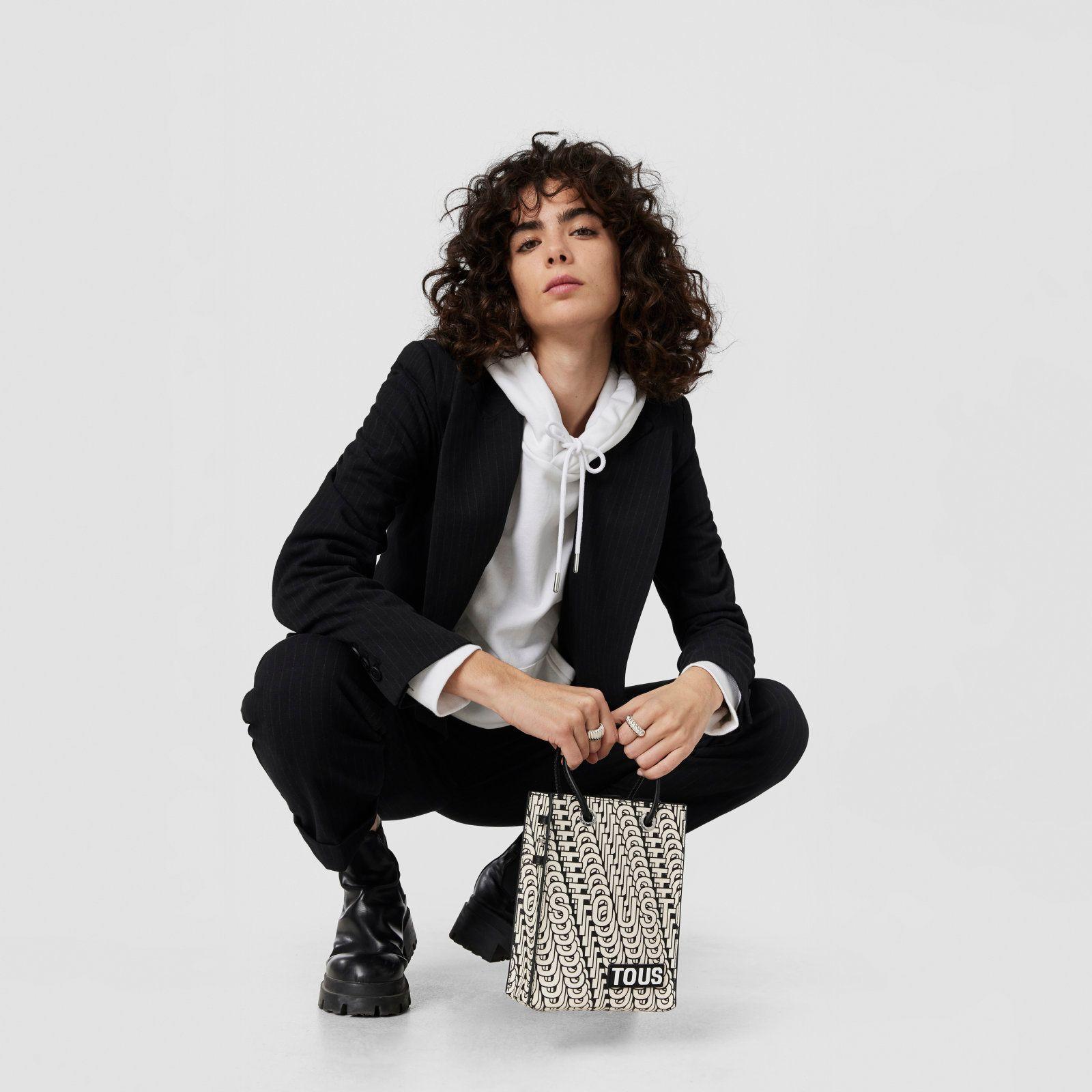 Mini bolso Pop beige y negro TOUS Vera-4