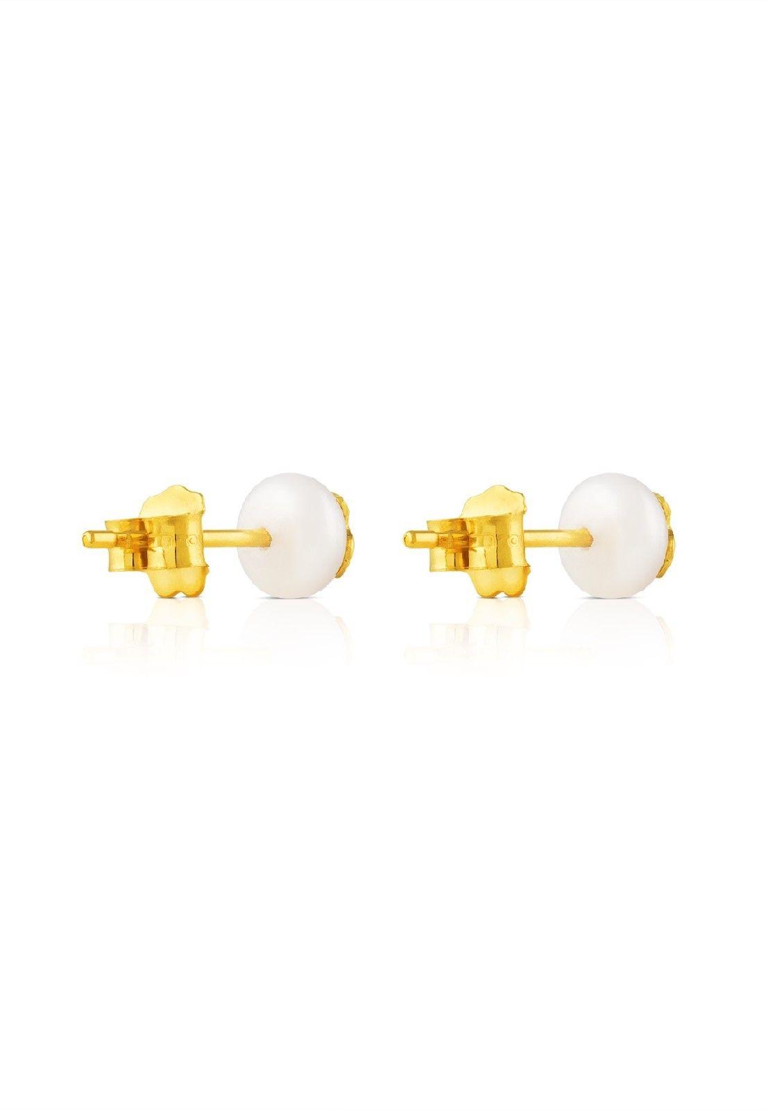 Pendientes Tous Bear en oro y perla-2