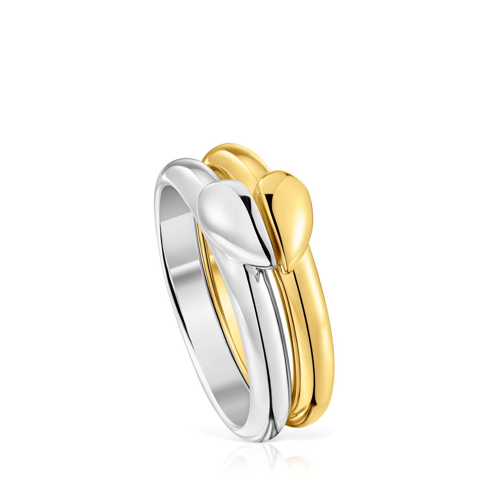 Pack anillos pequeños corazón bicolor My Other Half-0