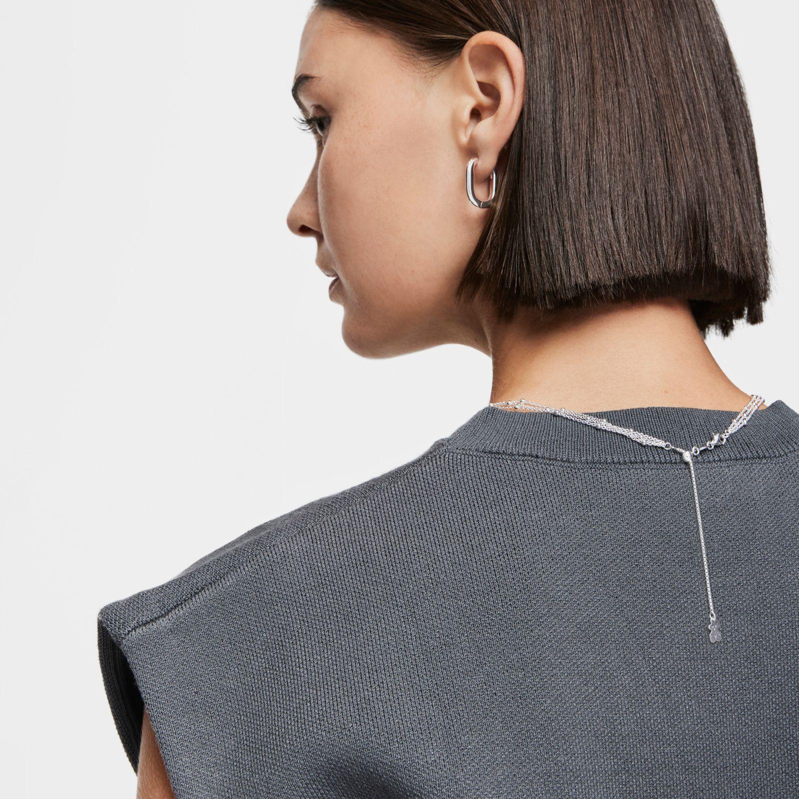 Collar triple corto de plata Basicos-4