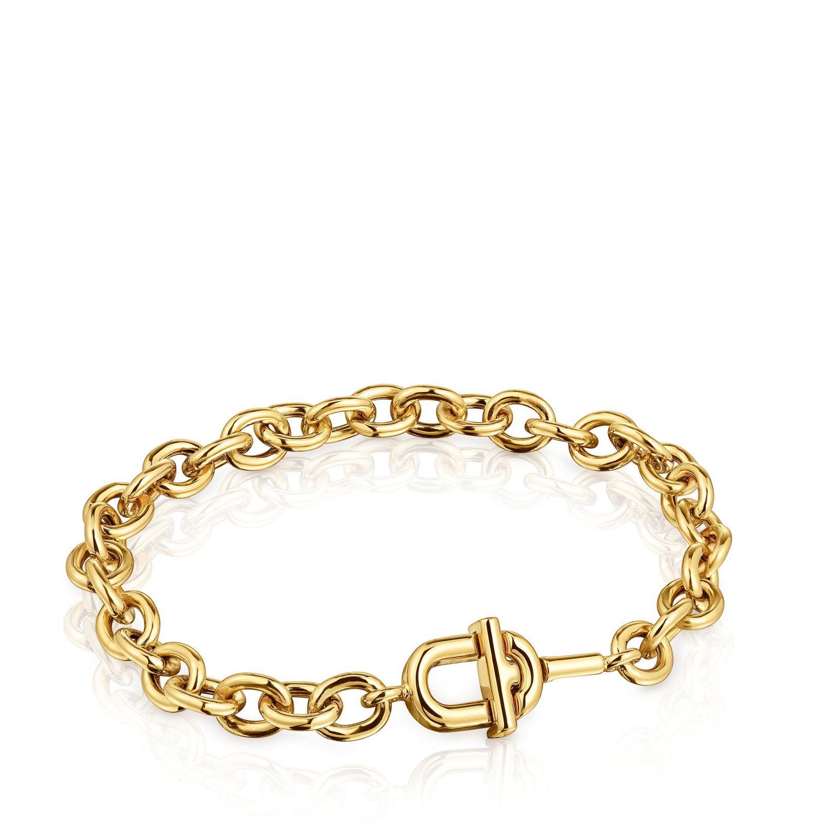 Pulsera cadena con baño de oro 18 kt sobre plata Manifesto-0