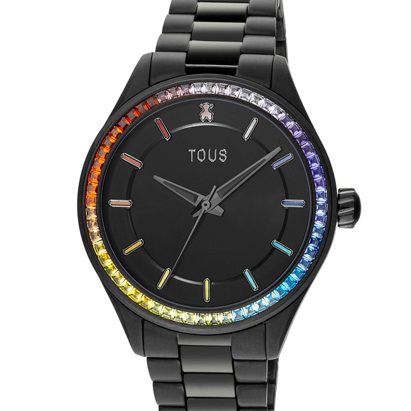 Reloj analógico con brazalete de acero IP negro T-Shine Tous-2