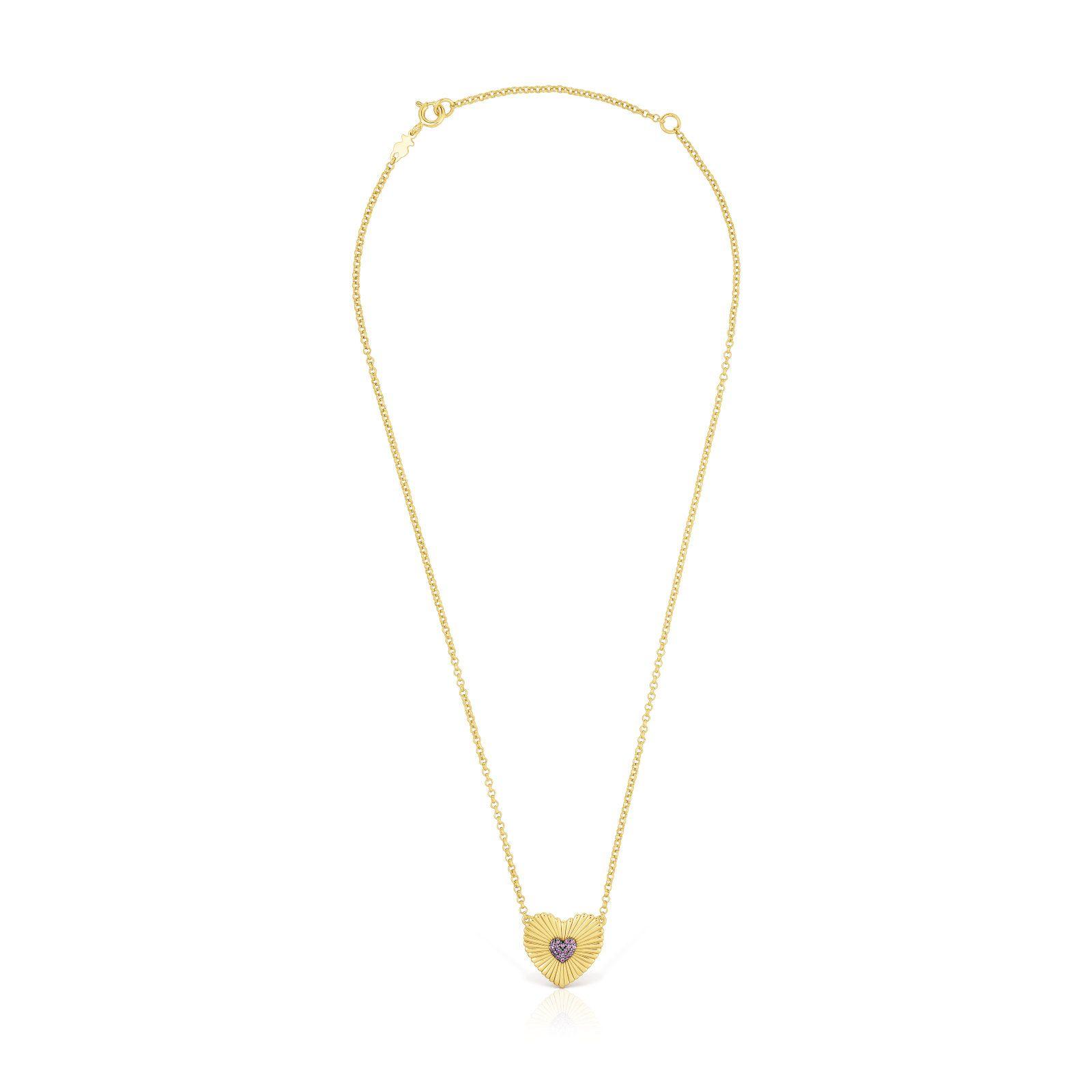 Collar de vermeil corazón con rodolitas Iris Motif Tous-1