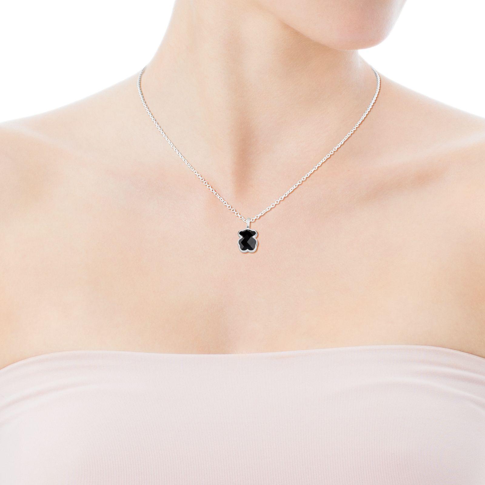 Collar Color de Plata y Ónix Tous-3
