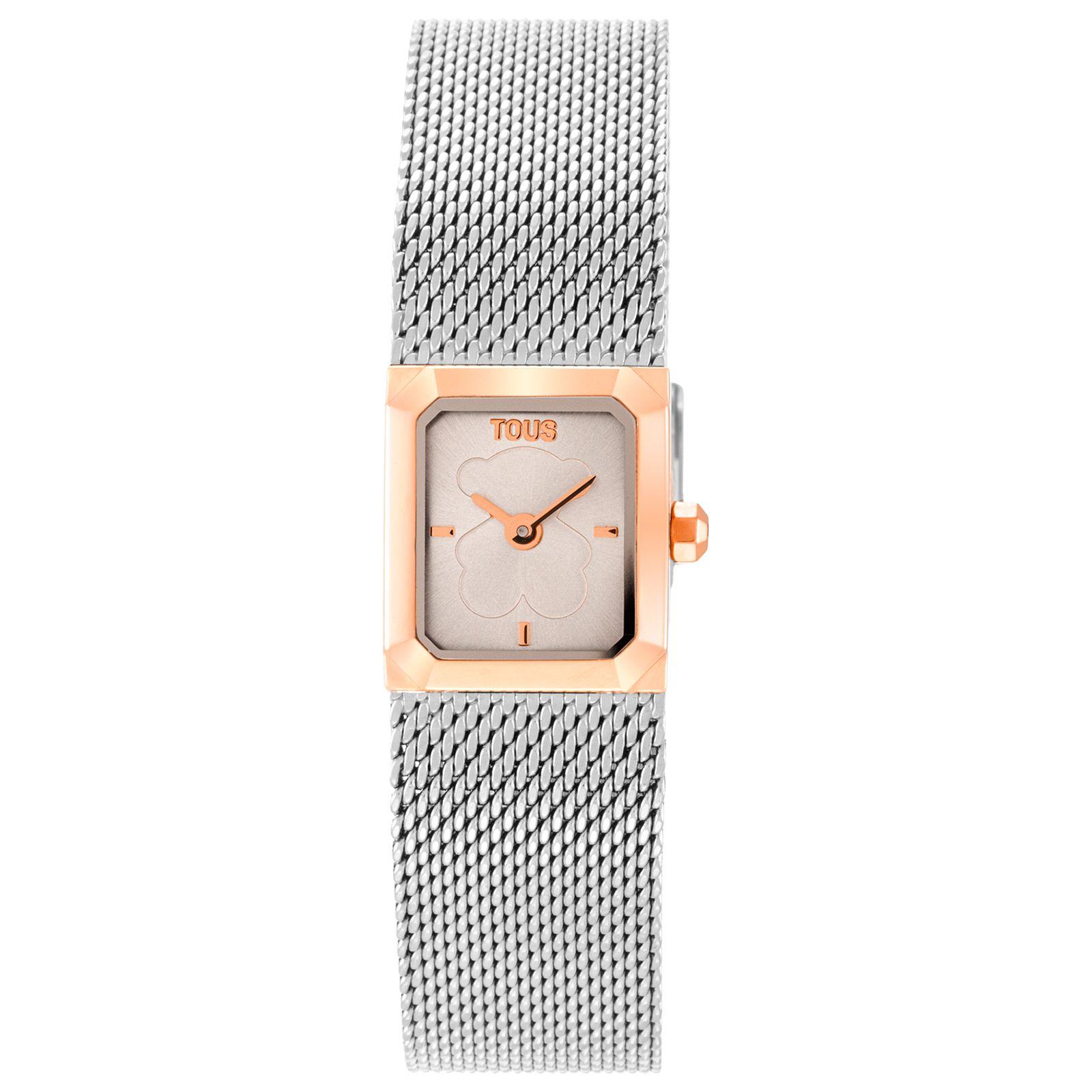 Reloj Mini Mesh acero y acero rosa malla milanesa-0