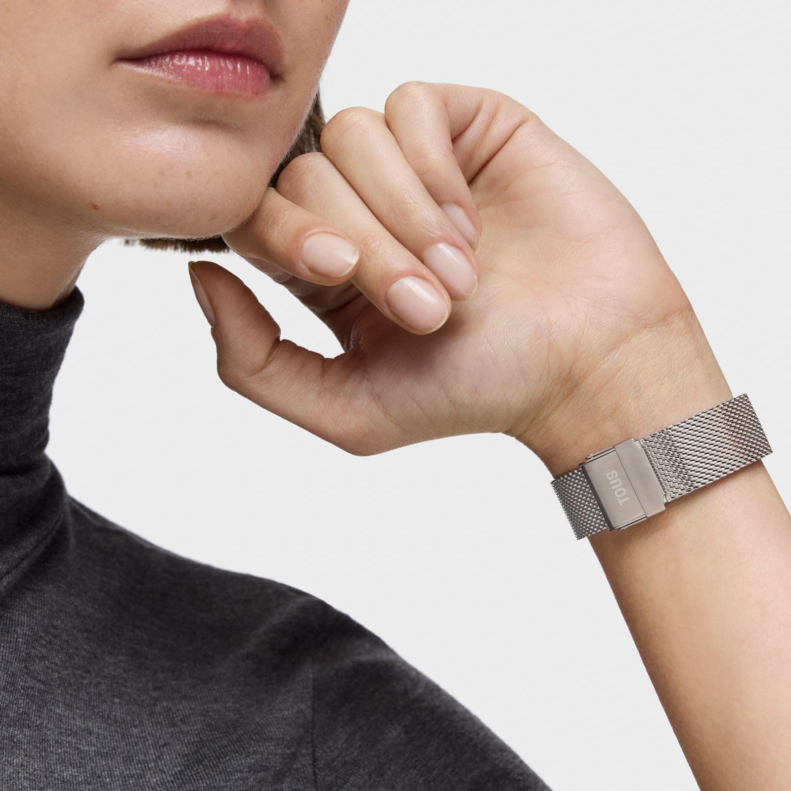 Reloj Mini Mesh acero y acero rosa malla milanesa-5