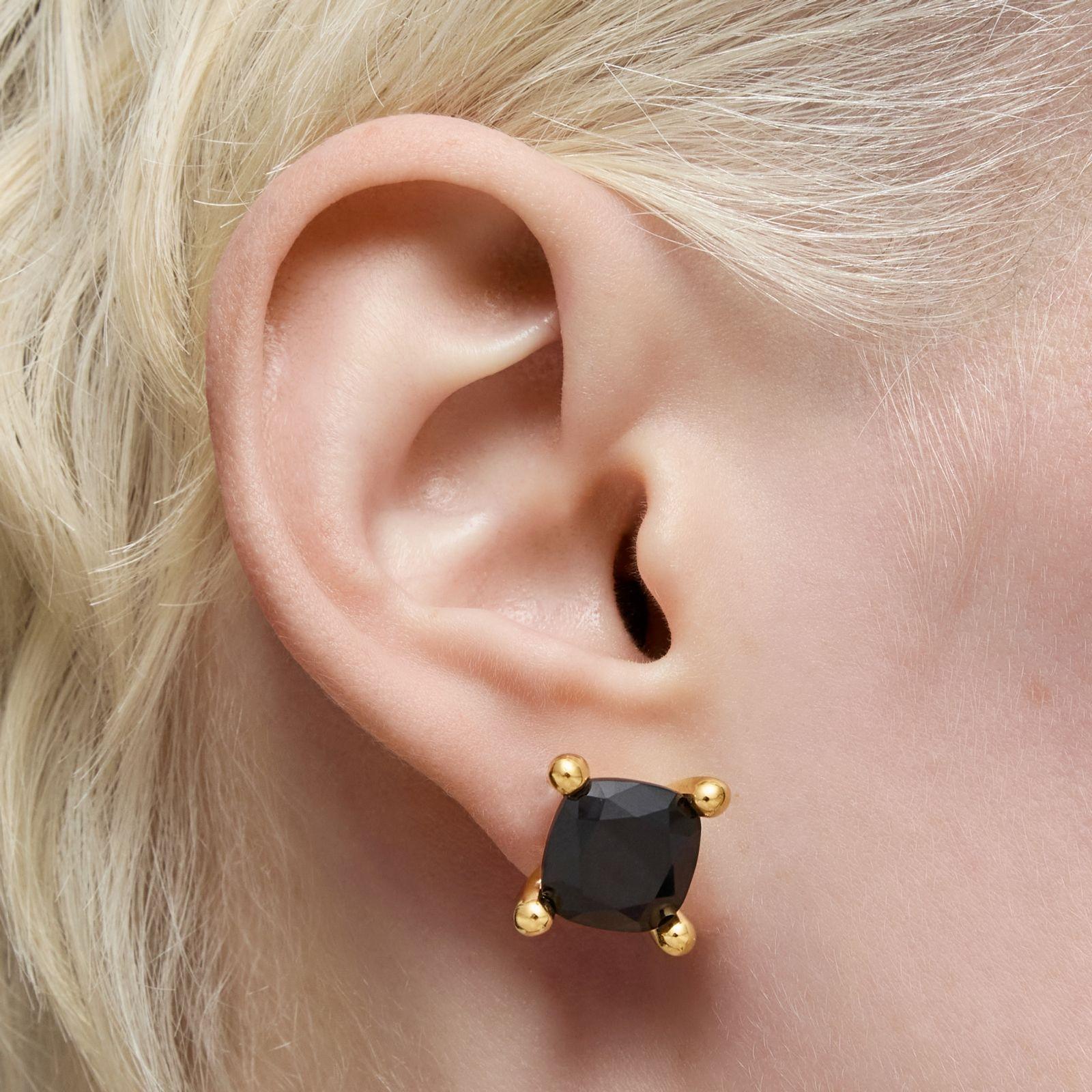 Pendientes con baño de oro 18 kt sobre plata y ónix Color Black-4