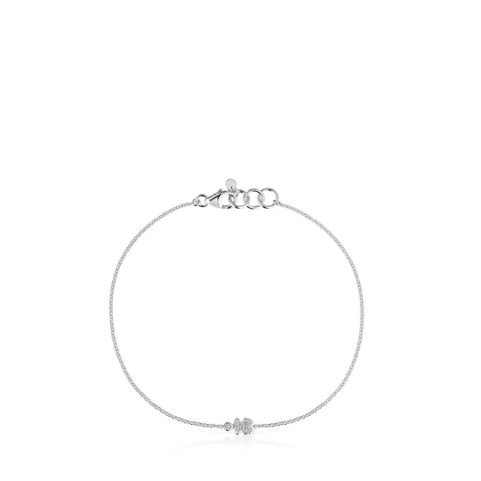 Pulsera cadena oso de oro blanco con diamantes TOUS Grain-1