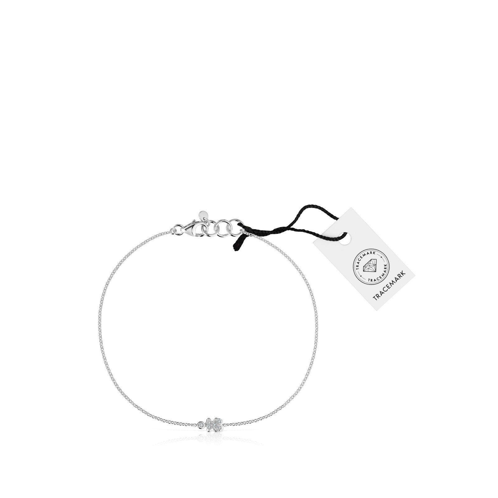 Pulsera cadena oso de oro blanco con diamantes TOUS Grain-3