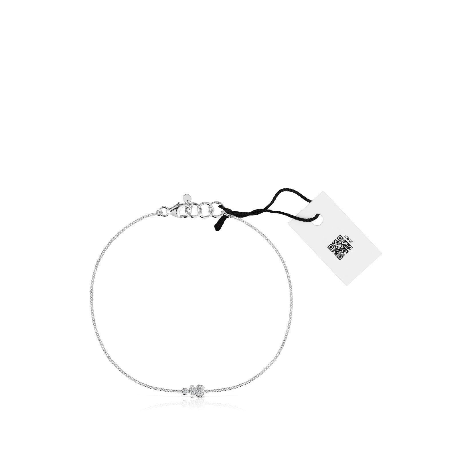 Pulsera cadena oso de oro blanco con diamantes TOUS Grain-4