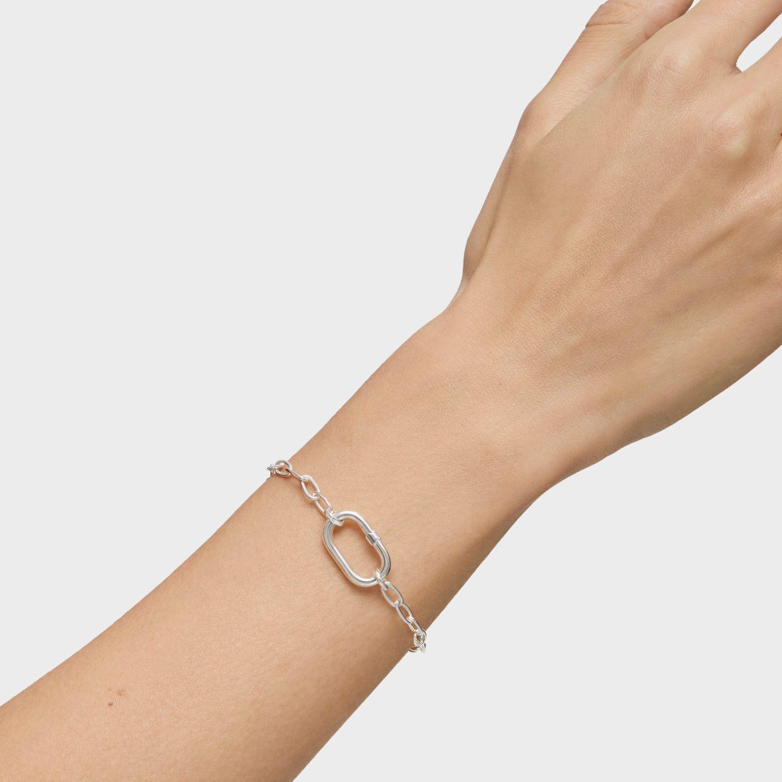 Pulsera cadena de plata Hold Oval-4