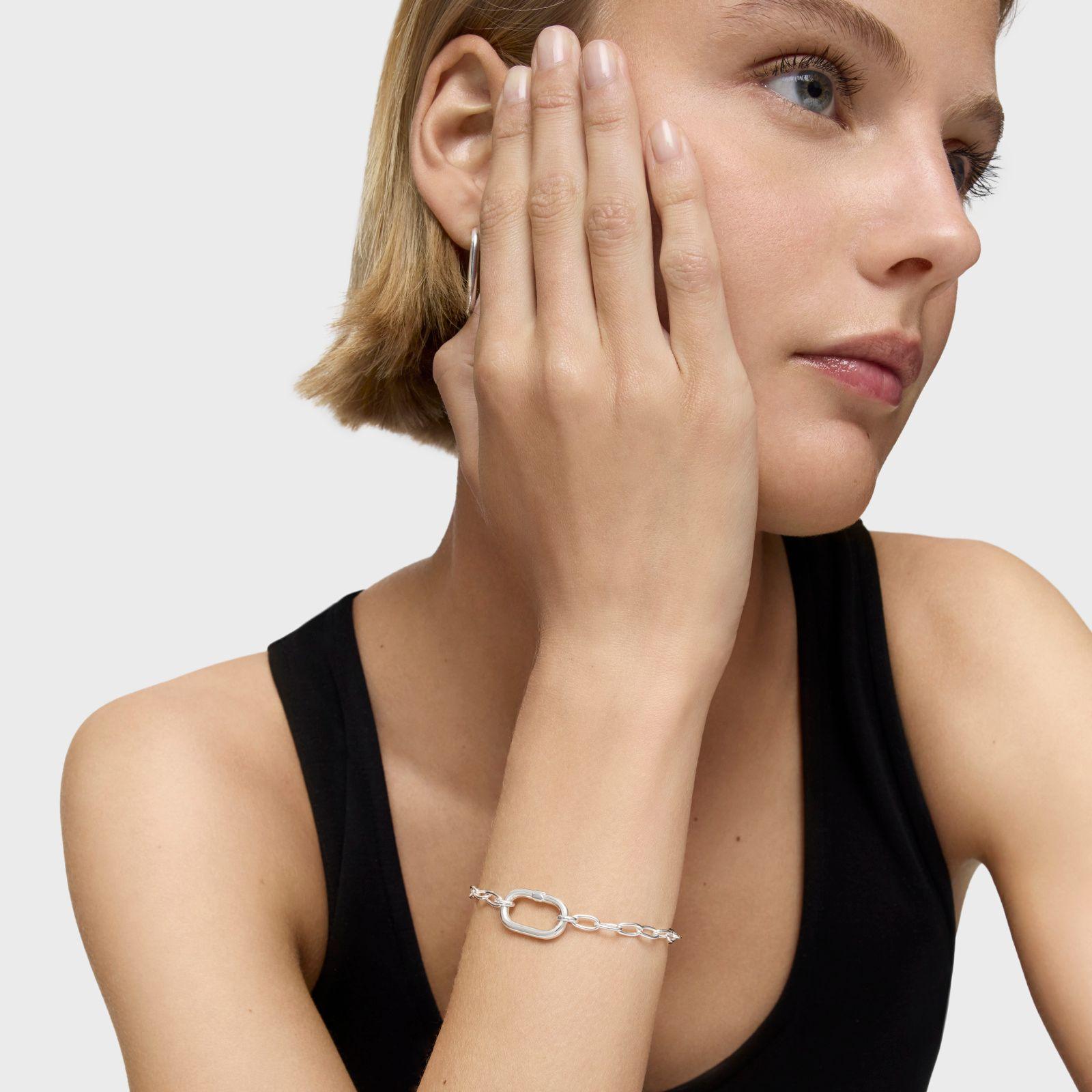 Pulsera cadena de plata Hold Oval-6