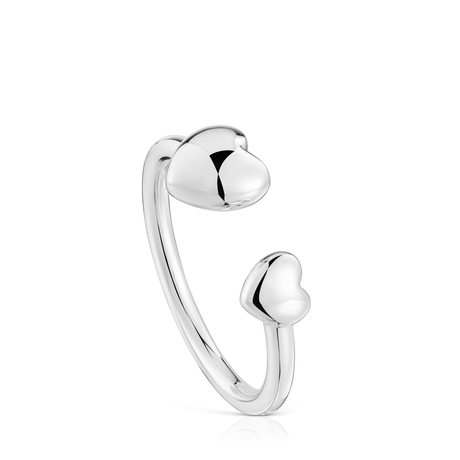 Anillo pequeño abierto de plata corazón My Other Half-0