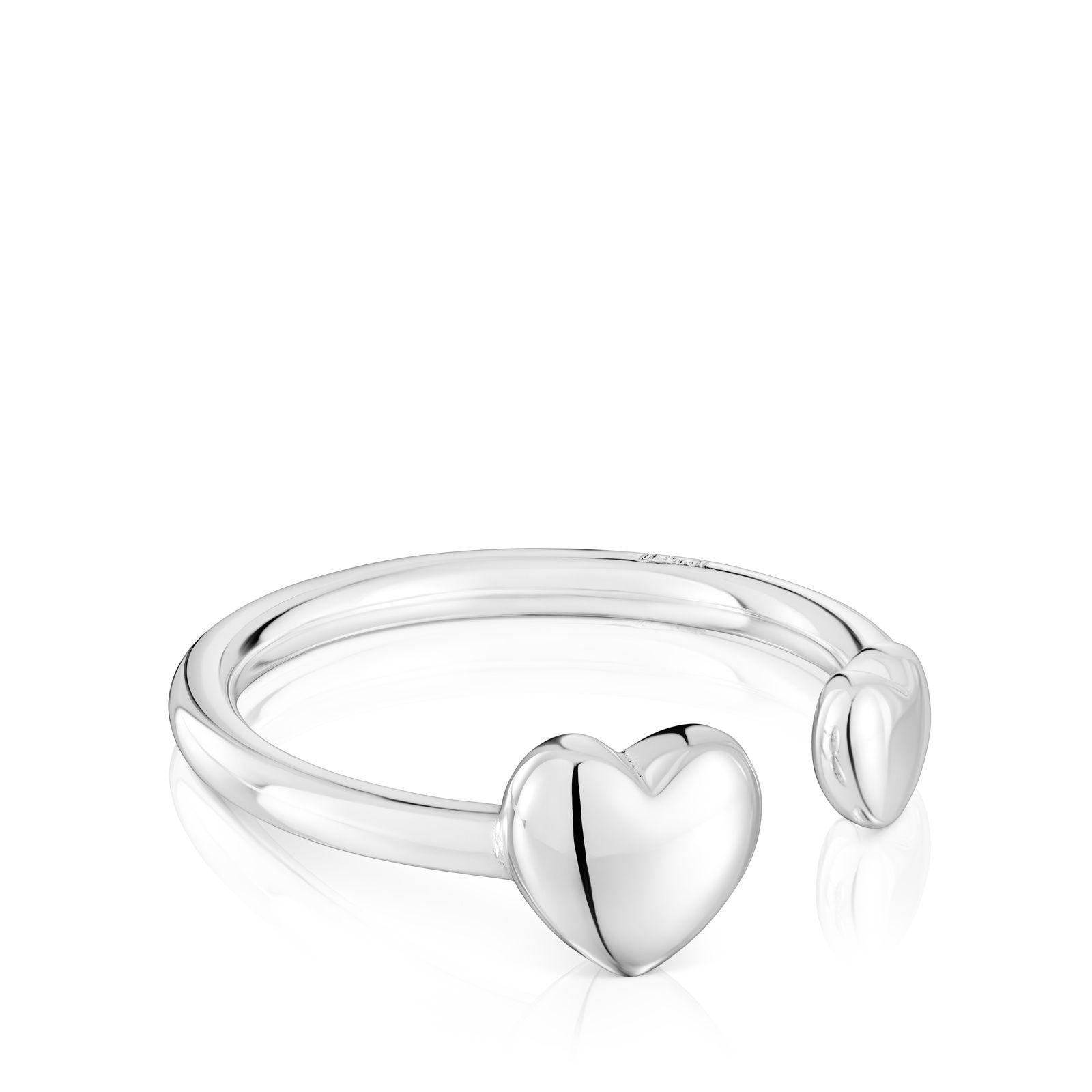 Anillo pequeño abierto de plata corazón My Other Half-1