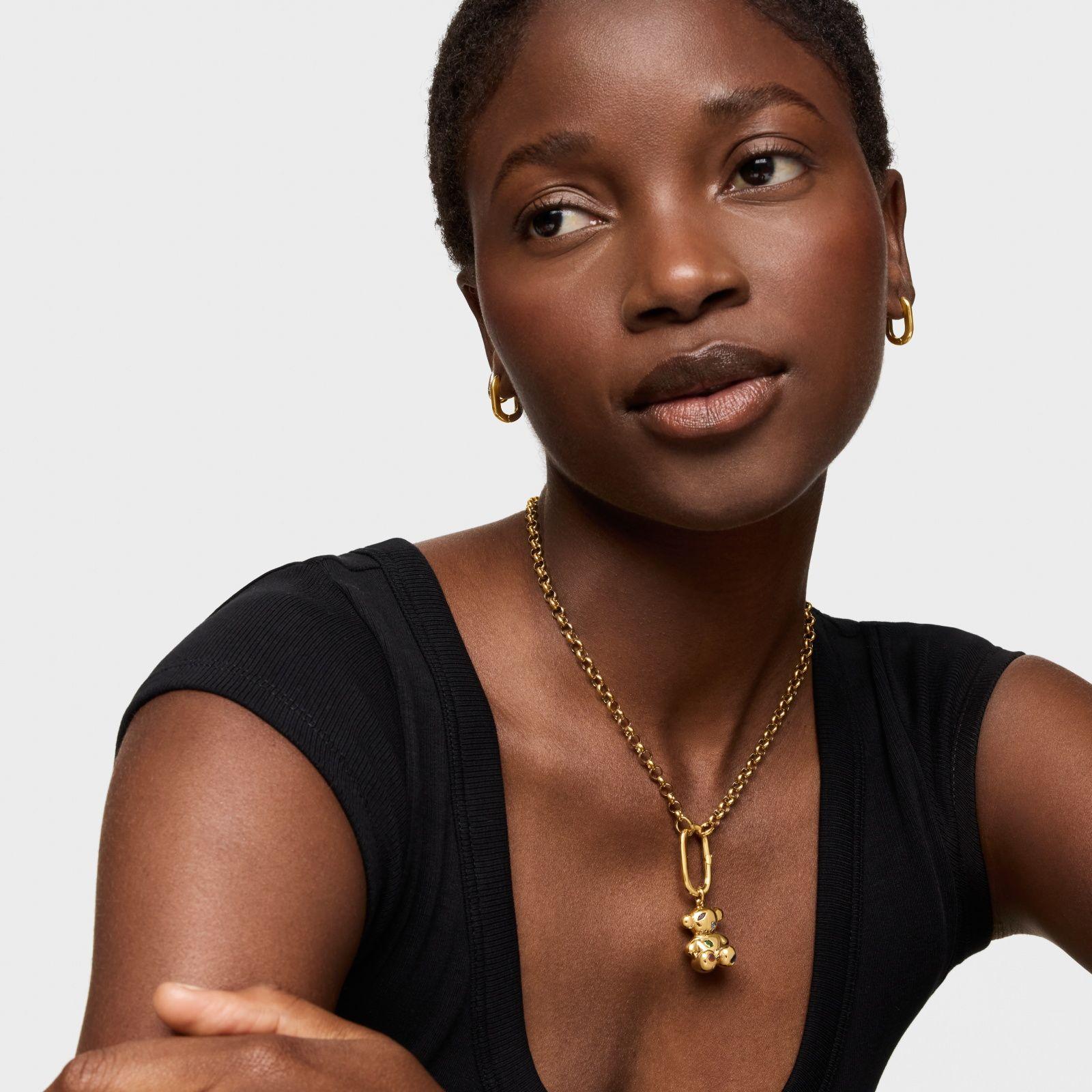 Colgante oso oro 18 kt sobre plata con gemas Bold Bear-3