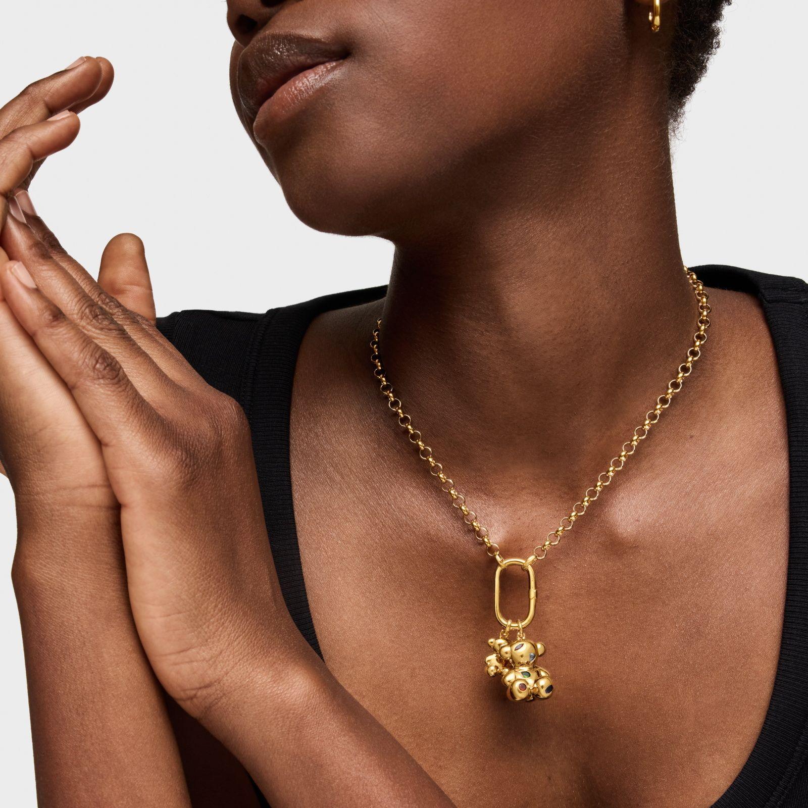 Colgante oso oro 18 kt sobre plata con gemas Bold Bear-4