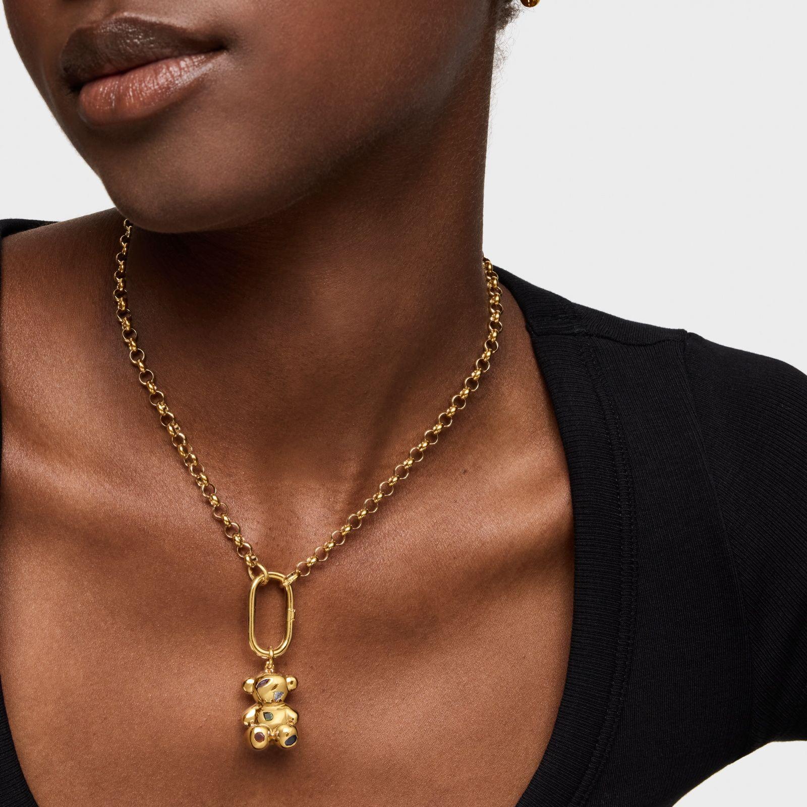 Colgante oso oro 18 kt sobre plata con gemas Bold Bear-5