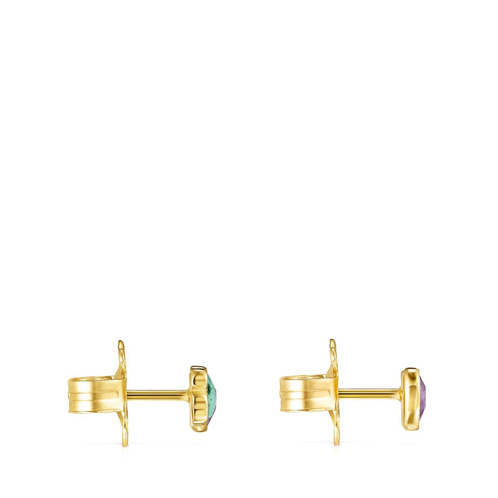 Pendientes Glory Plata Vermeil con Amazonita y Amatista Tous-3