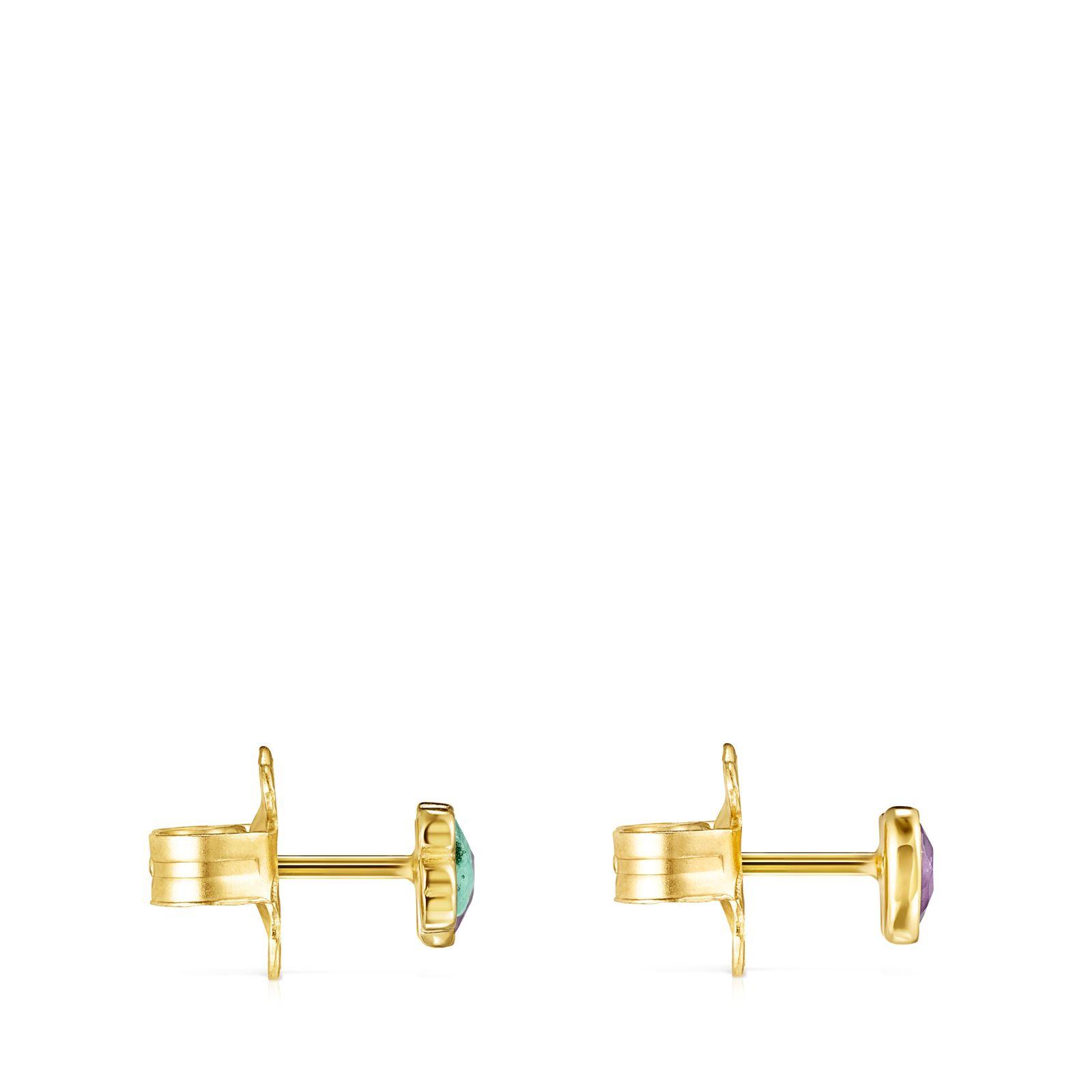 Pendientes Glory Plata Vermeil con Amazonita y Amatista Tous-2